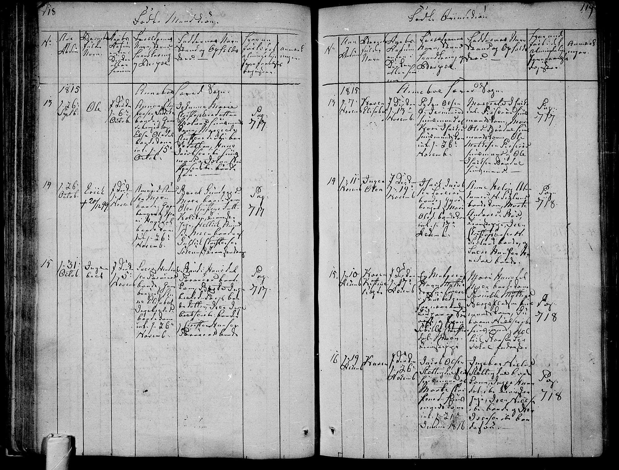 Andebu kirkebøker, AV/SAKO-A-336/F/Fa/L0003: Parish register (official) no. 3 /1, 1803-1828, p. 118-119