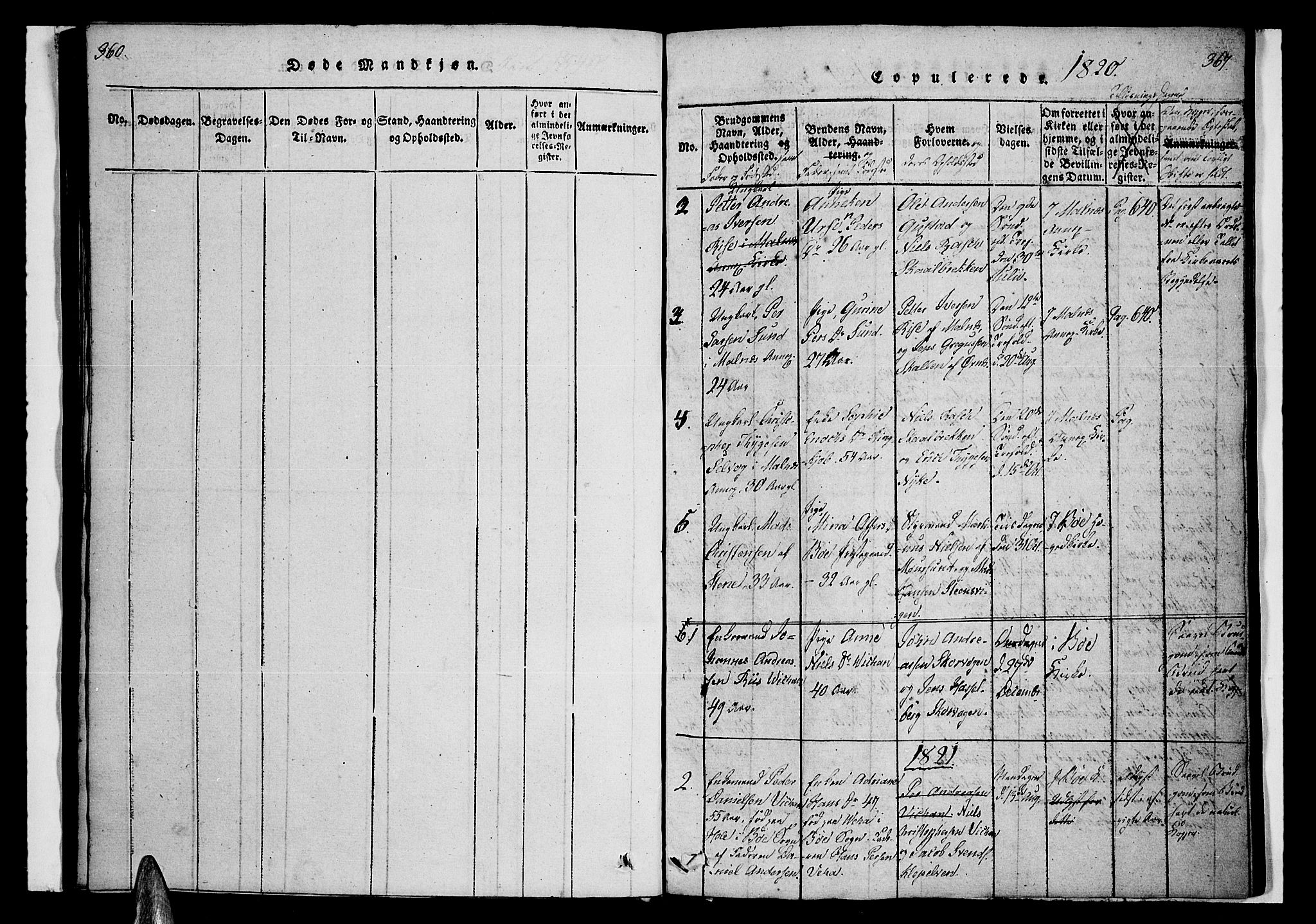 Ministerialprotokoller, klokkerbøker og fødselsregistre - Nordland, SAT/A-1459/891/L1298: Parish register (official) no. 891A03, 1820-1840, p. 360-367