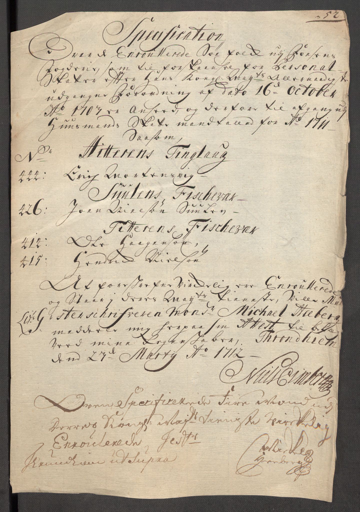 Rentekammeret inntil 1814, Reviderte regnskaper, Fogderegnskap, AV/RA-EA-4092/R57/L3860: Fogderegnskap Fosen, 1711, p. 220