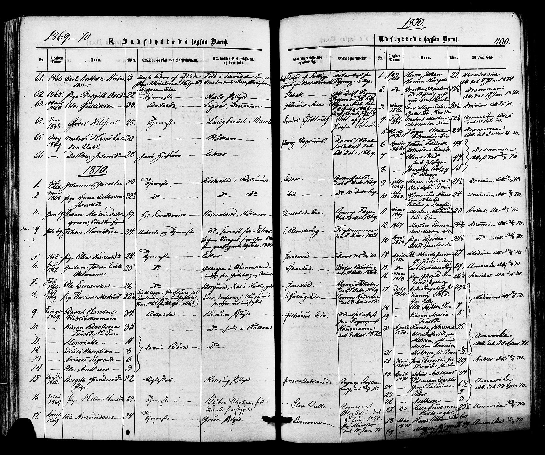 Lier kirkebøker, SAKO/A-230/F/Fa/L0013: Parish register (official) no. I 13, 1865-1874, p. 400