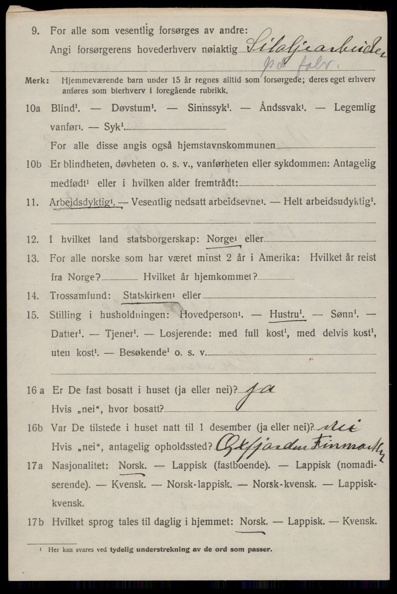 SAT, 1920 census for Buksnes, 1920, p. 4494