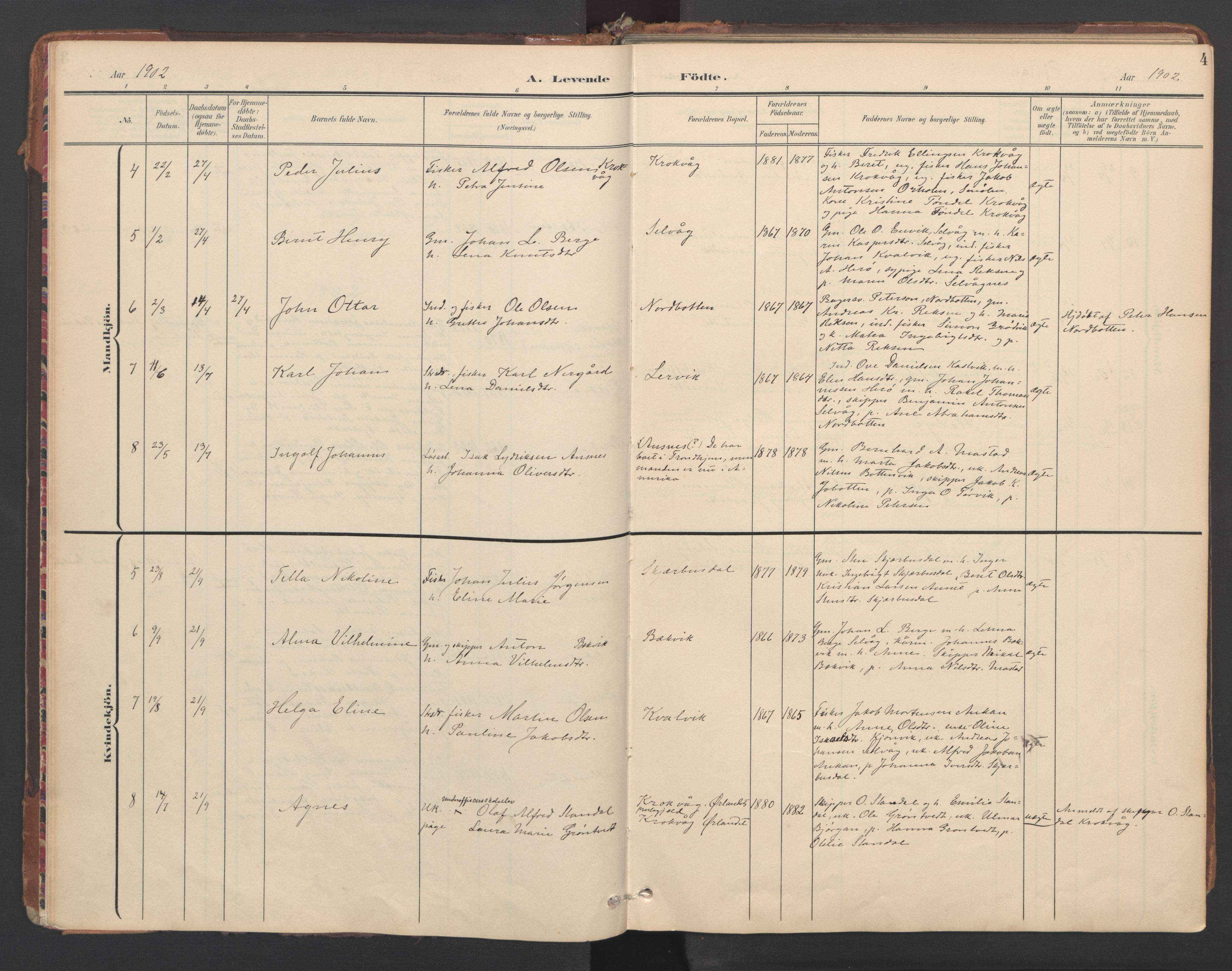 Ministerialprotokoller, klokkerbøker og fødselsregistre - Sør-Trøndelag, SAT/A-1456/638/L0568: Parish register (official) no. 638A01, 1901-1916, p. 4