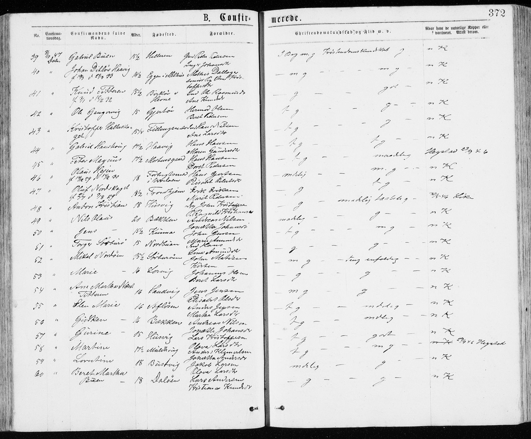 Ministerialprotokoller, klokkerbøker og fødselsregistre - Sør-Trøndelag, SAT/A-1456/640/L0576: Parish register (official) no. 640A01, 1846-1876, p. 372