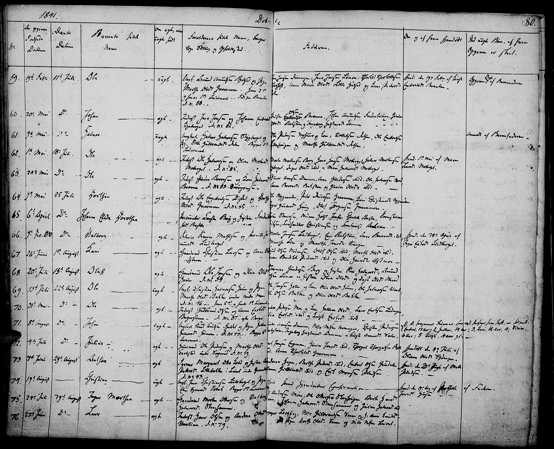 Elverum prestekontor, AV/SAH-PREST-044/H/Ha/Haa/L0008: Parish register (official) no. 8, 1830-1842, p. 80