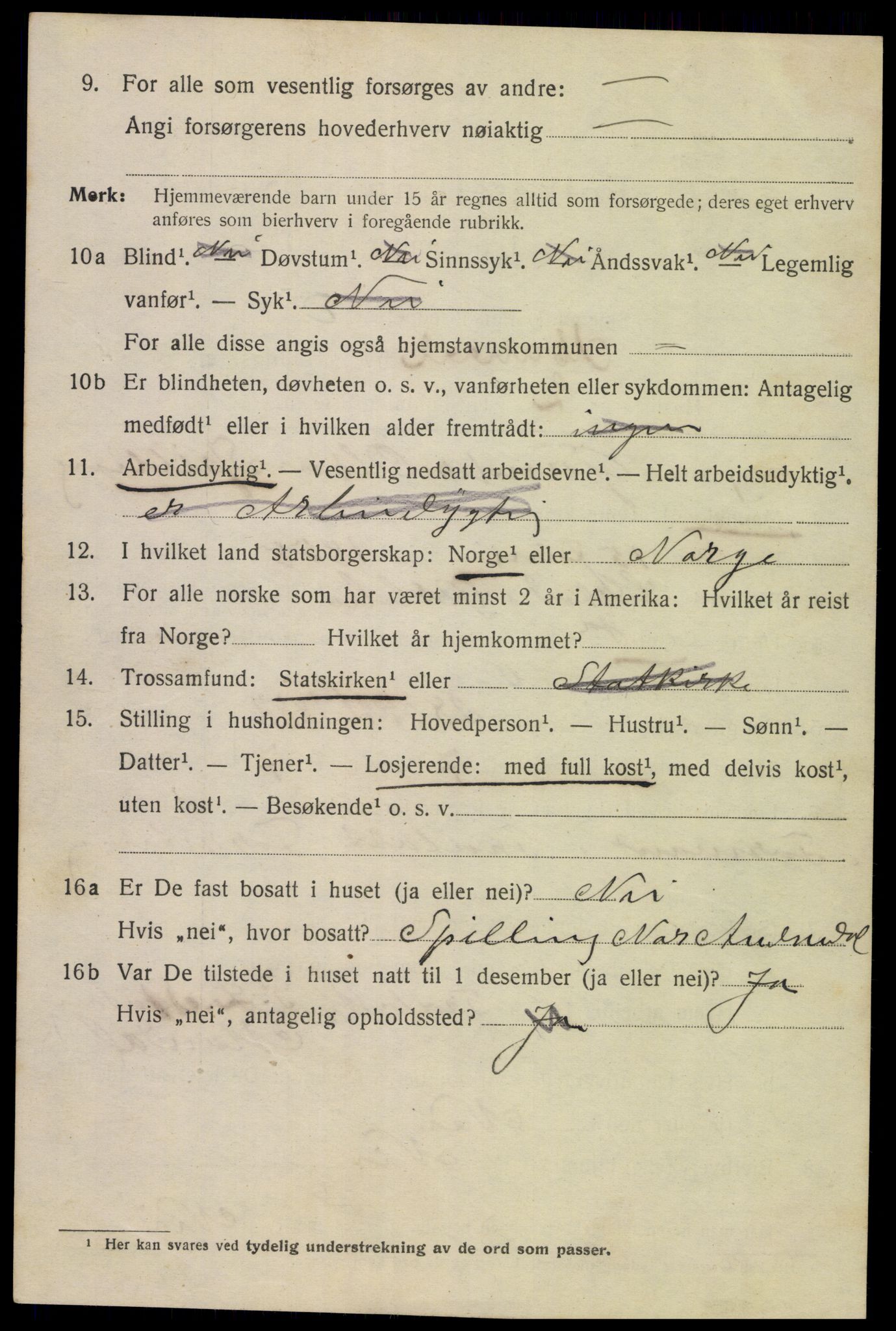 SAK, 1920 census for Mandal, 1920, p. 7034