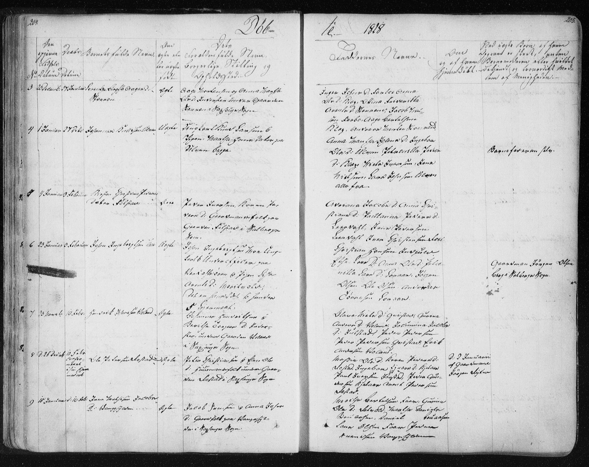 Ministerialprotokoller, klokkerbøker og fødselsregistre - Nord-Trøndelag, SAT/A-1458/730/L0276: Parish register (official) no. 730A05, 1822-1830, p. 204-205