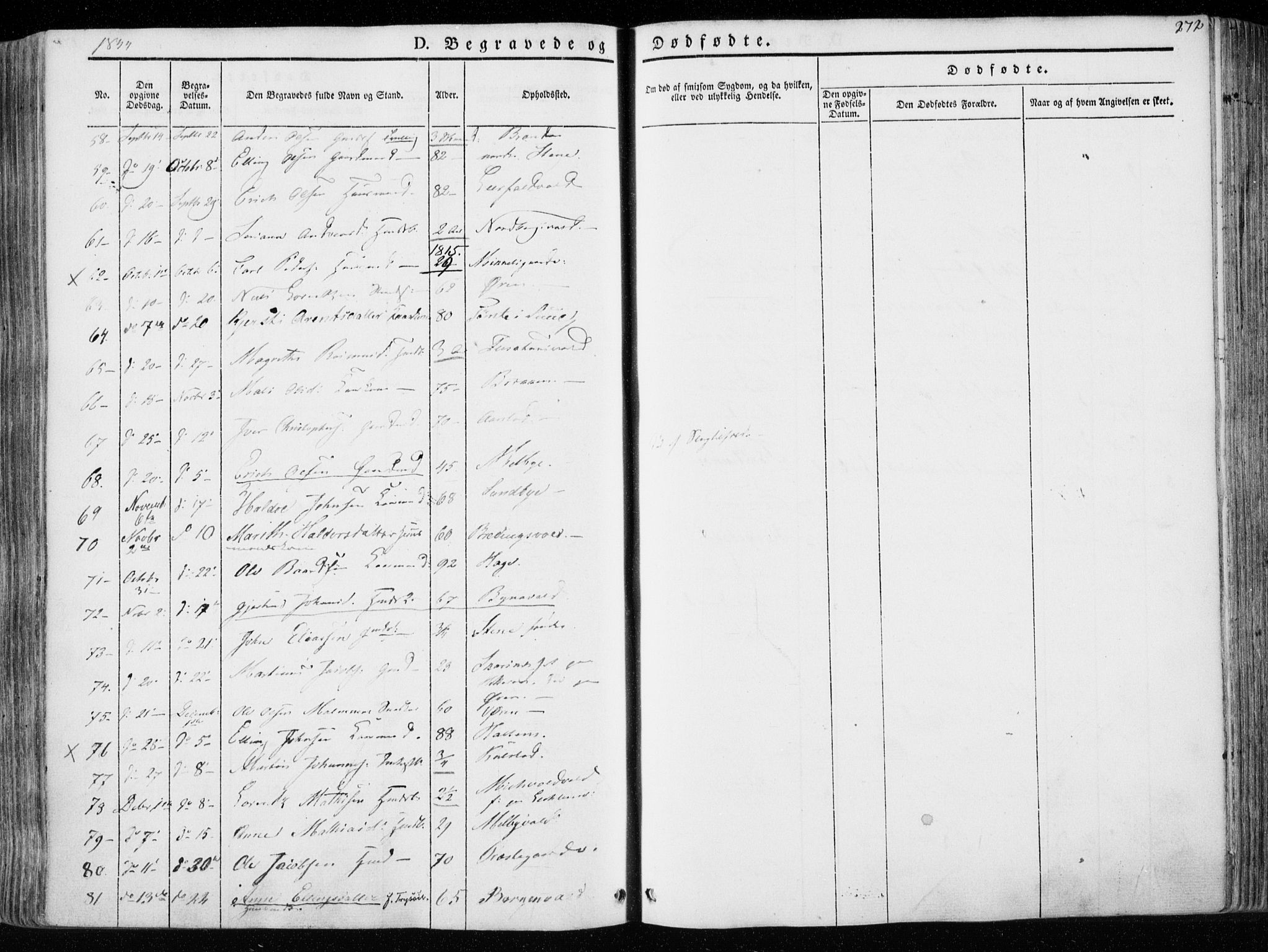Ministerialprotokoller, klokkerbøker og fødselsregistre - Nord-Trøndelag, SAT/A-1458/723/L0239: Parish register (official) no. 723A08, 1841-1851, p. 272