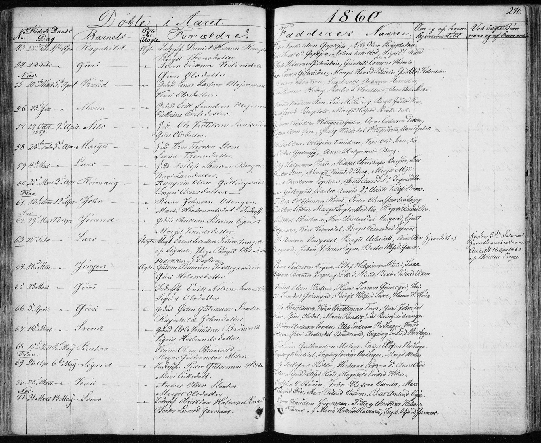 Nes kirkebøker, SAKO/A-236/F/Fa/L0009: Parish register (official) no. 9, 1834-1863, p. 270