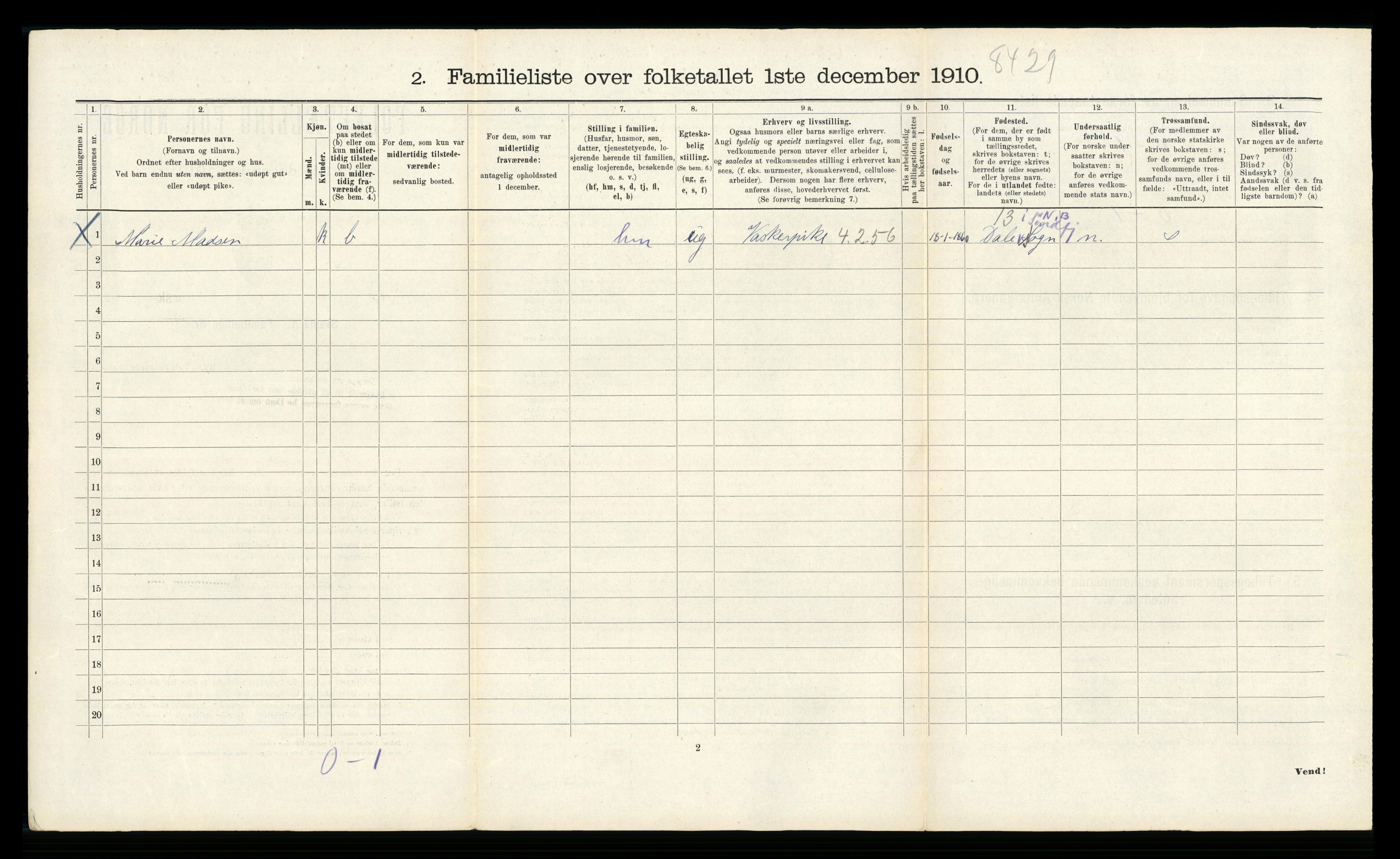 RA, 1910 census for Bergen, 1910, p. 12314