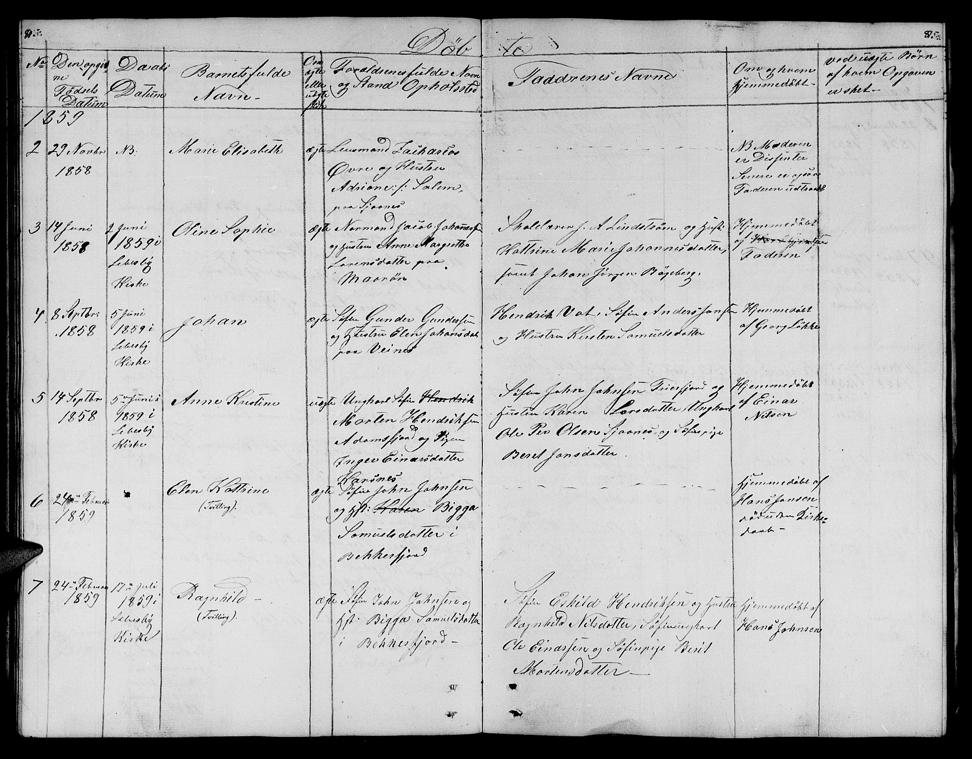 Lebesby sokneprestkontor, AV/SATØ-S-1353/H/Hb/L0001klokker: Parish register (copy) no. 1, 1846-1862, p. 80-81