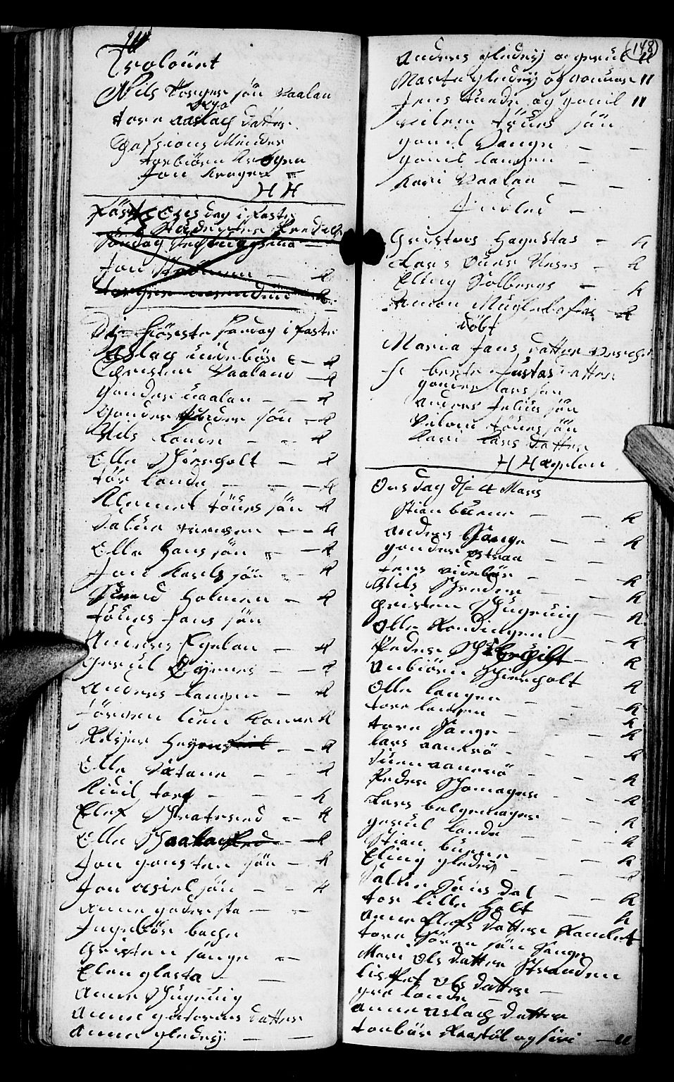 Holt sokneprestkontor, AV/SAK-1111-0021/F/Fb/L0004: Parish register (copy) no. B 4, 1730-1746, p. 148