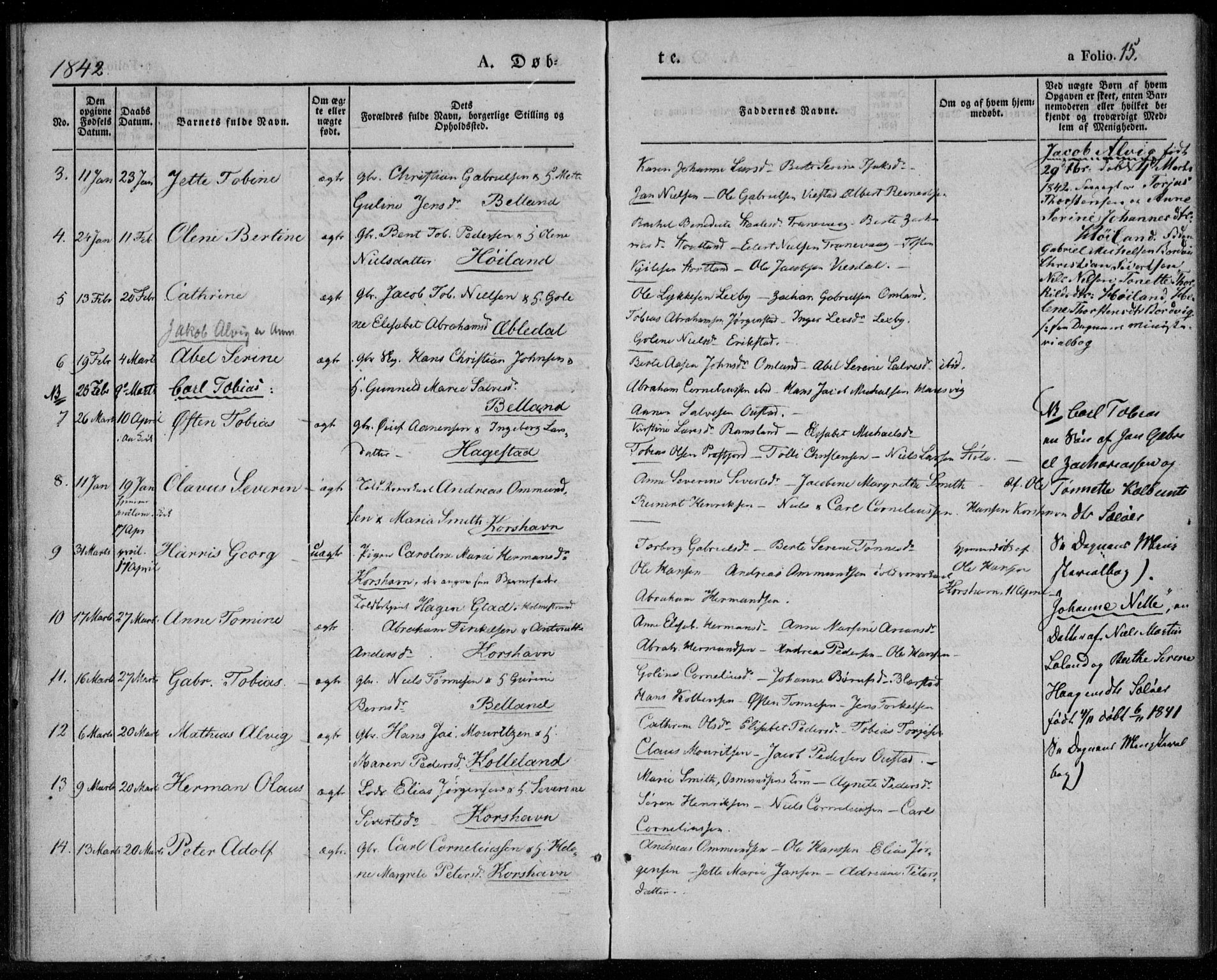 Lyngdal sokneprestkontor, AV/SAK-1111-0029/F/Fa/Faa/L0001: Parish register (official) no. A 1, 1837-1857, p. 15