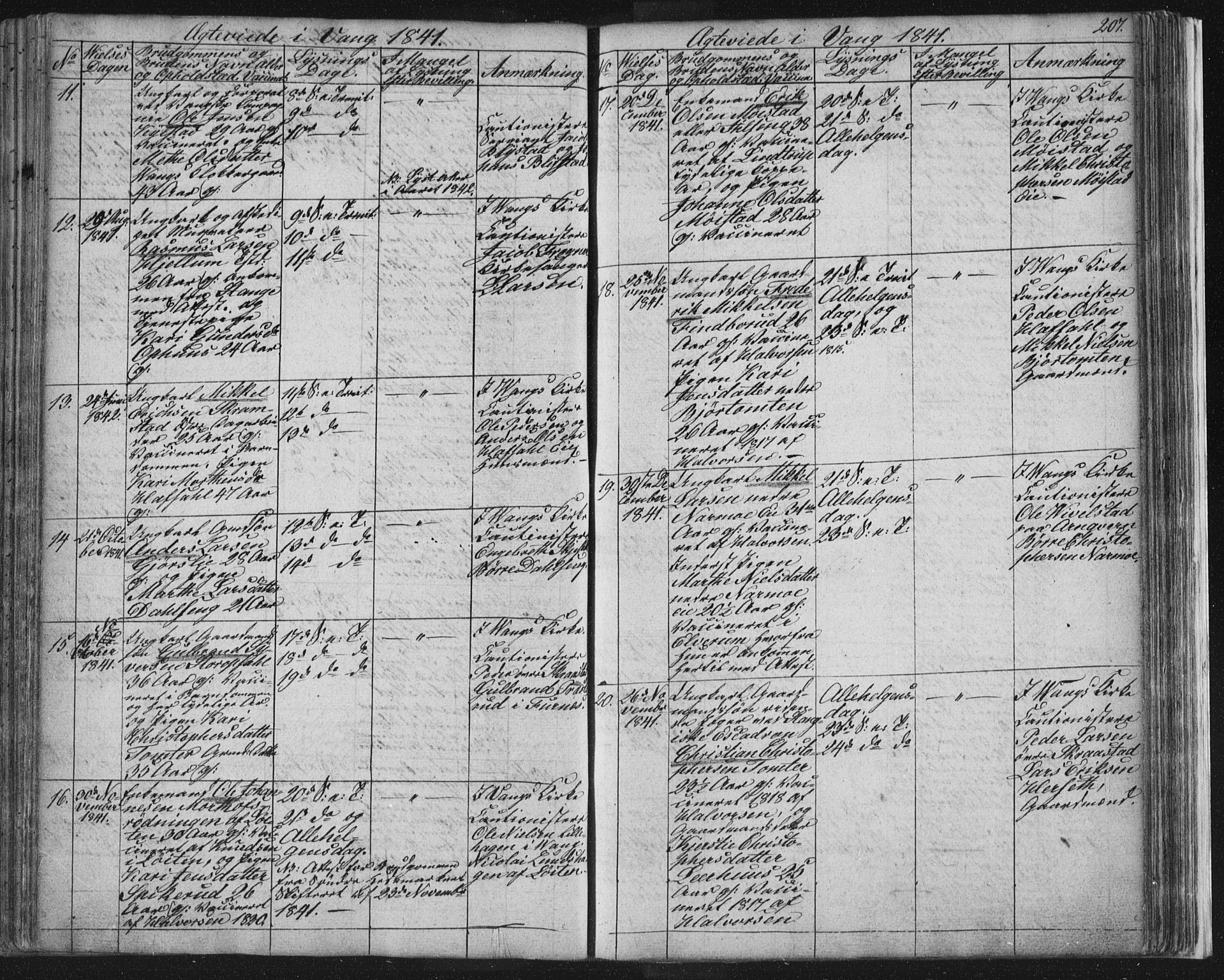 Vang prestekontor, Hedmark, SAH/PREST-008/H/Ha/Hab/L0008: Parish register (copy) no. 8, 1832-1854, p. 207