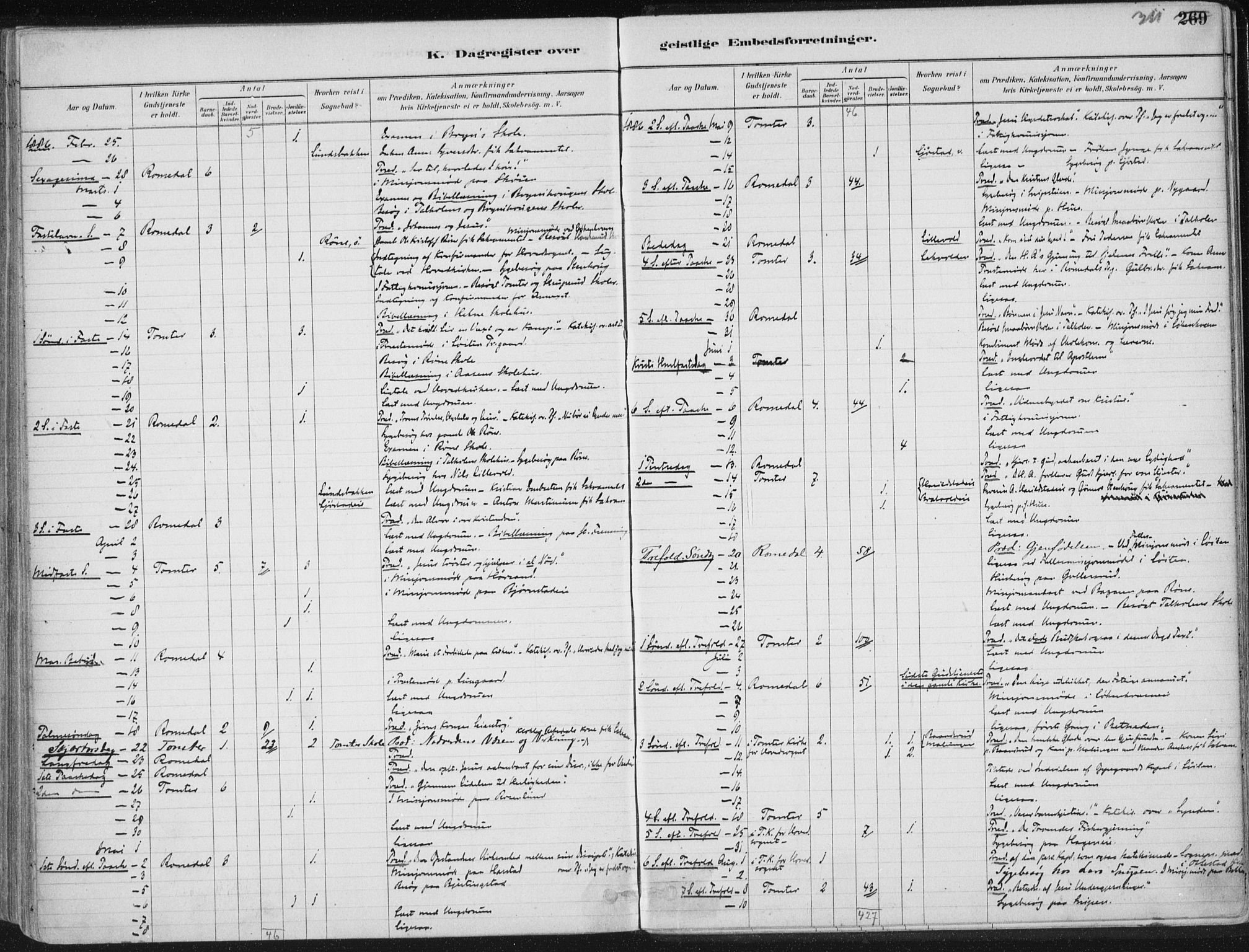 Romedal prestekontor, SAH/PREST-004/K/L0010: Parish register (official) no. 10, 1880-1895, p. 311