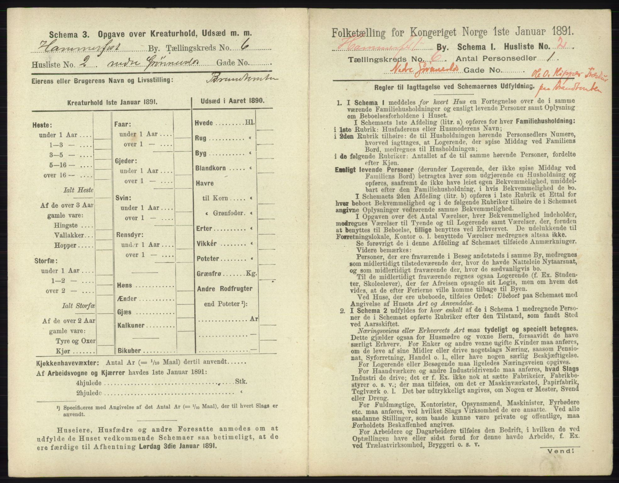 RA, 1891 census for 2001 Hammerfest, 1891, p. 1634