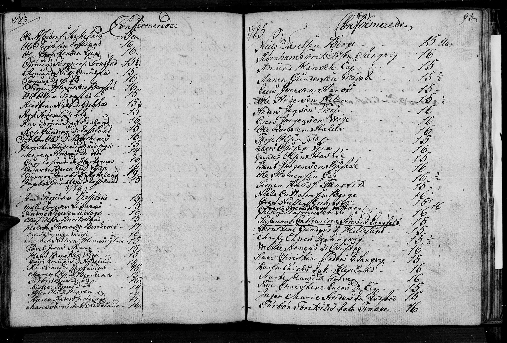 Søgne sokneprestkontor, SAK/1111-0037/F/Fa/Fab/L0004: Parish register (official) no. A 4, 1770-1822, p. 92-93