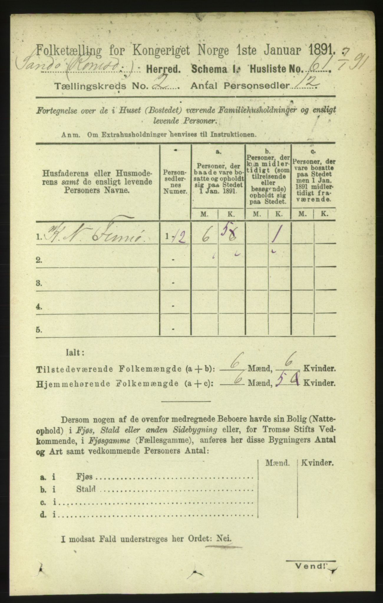 RA, 1891 census for 1546 Sandøy, 1891, p. 528