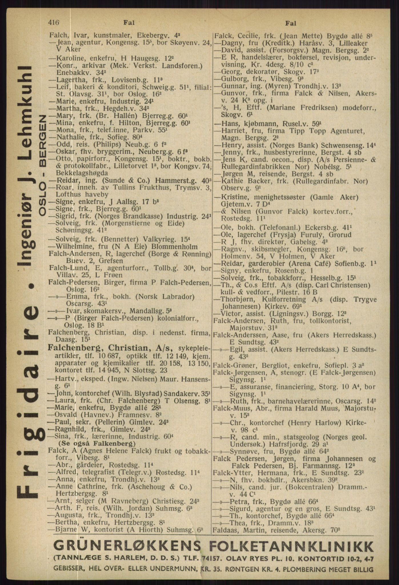 Kristiania/Oslo adressebok, PUBL/-, 1936, p. 416