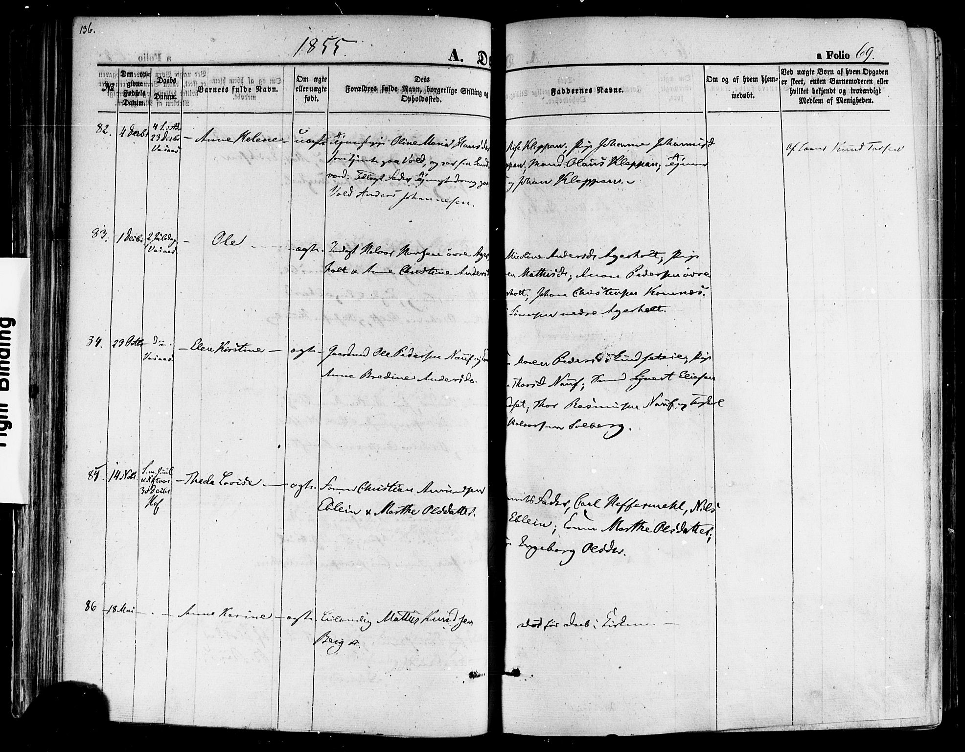 Hof kirkebøker, SAKO/A-64/F/Fa/L0006: Parish register (official) no. I 6, 1851-1877, p. 69