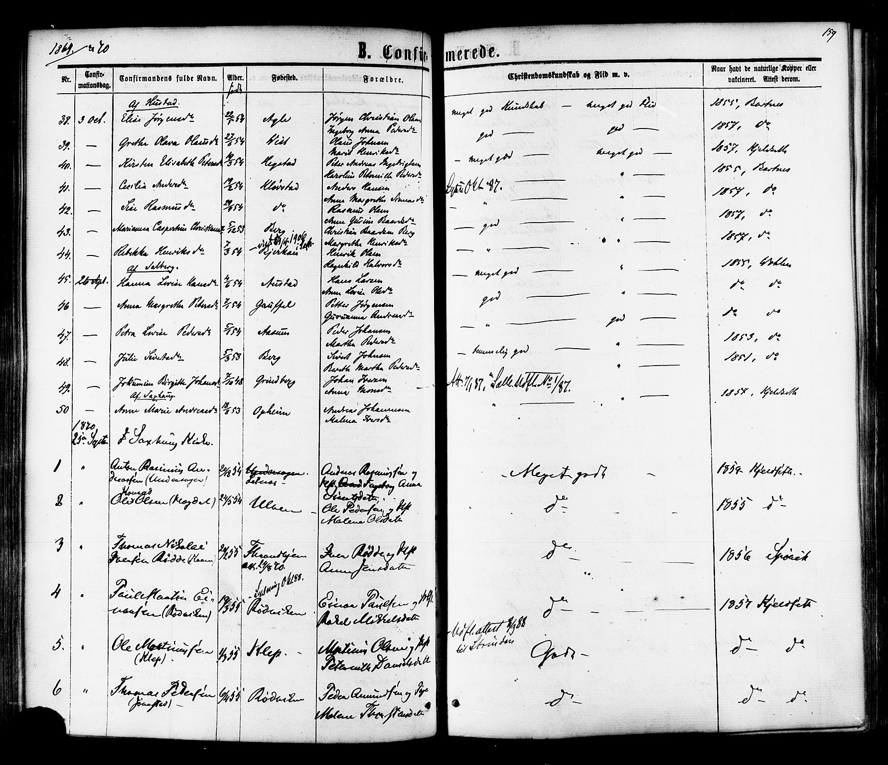 Ministerialprotokoller, klokkerbøker og fødselsregistre - Nord-Trøndelag, SAT/A-1458/730/L0284: Parish register (official) no. 730A09, 1866-1878, p. 159