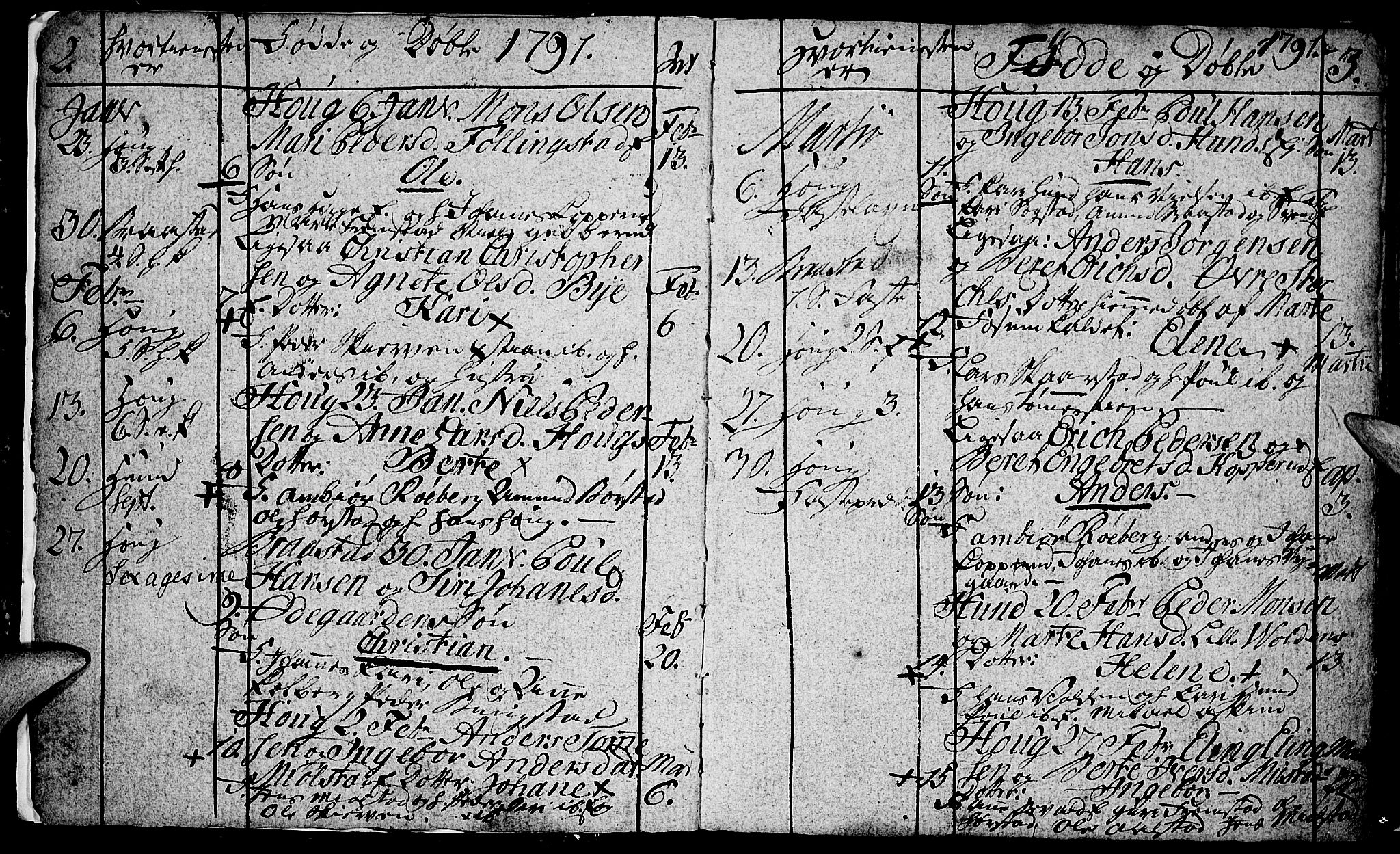 Vardal prestekontor, SAH/PREST-100/H/Ha/Hab/L0002: Parish register (copy) no. 2, 1790-1803, p. 2-3