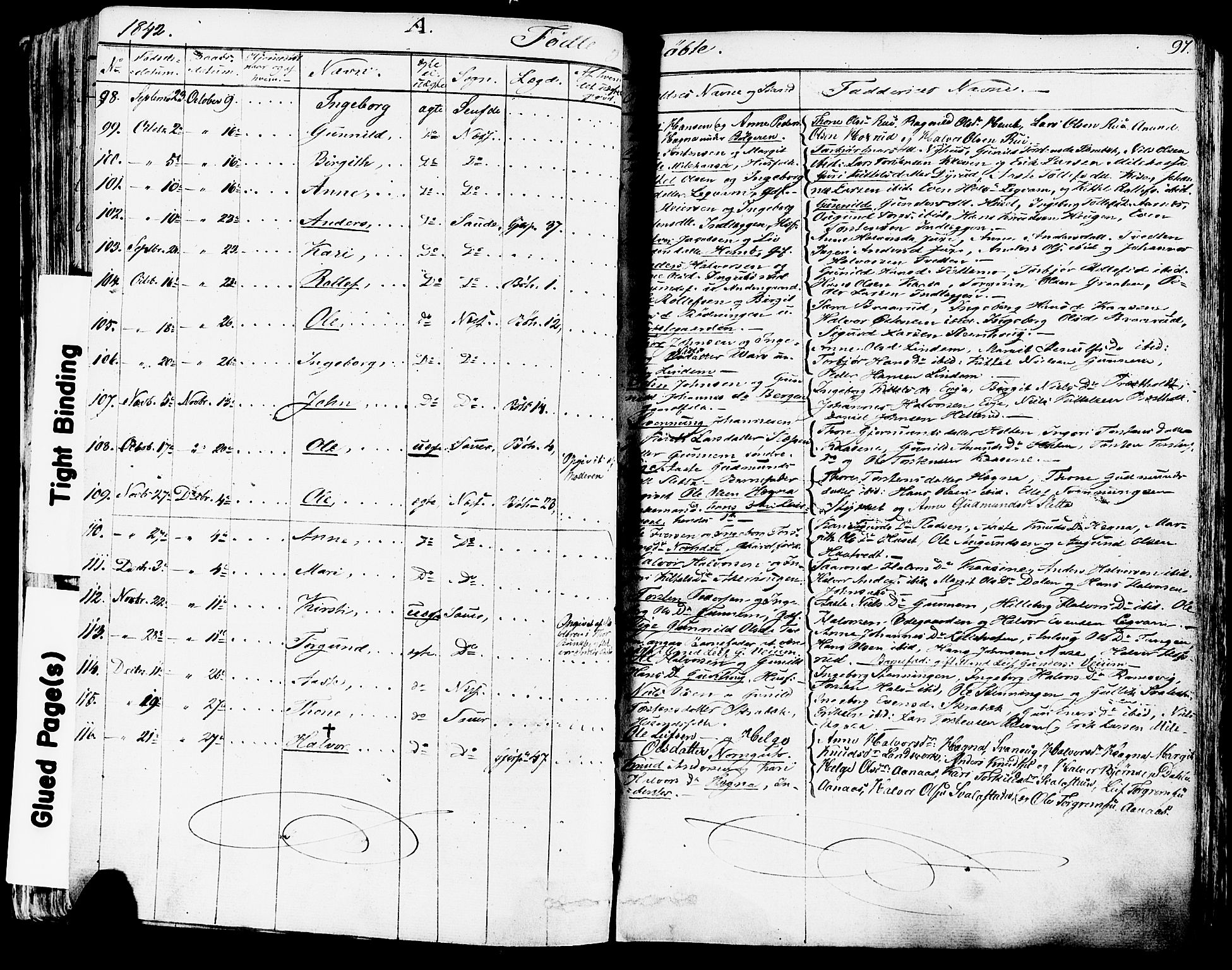Sauherad kirkebøker, SAKO/A-298/F/Fa/L0006: Parish register (official) no. I 6, 1827-1850, p. 97