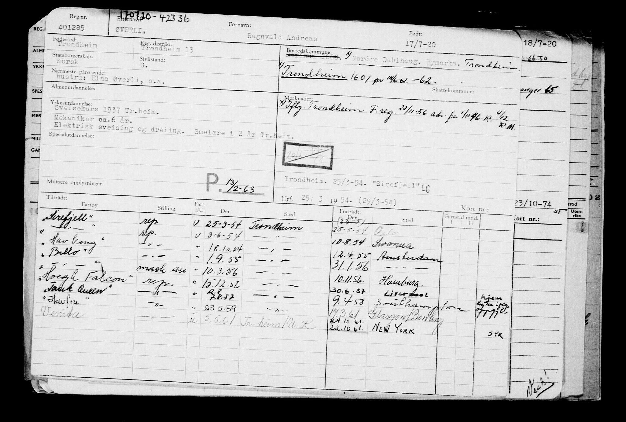 Direktoratet for sjømenn, AV/RA-S-3545/G/Gb/L0183: Hovedkort, 1920, p. 434