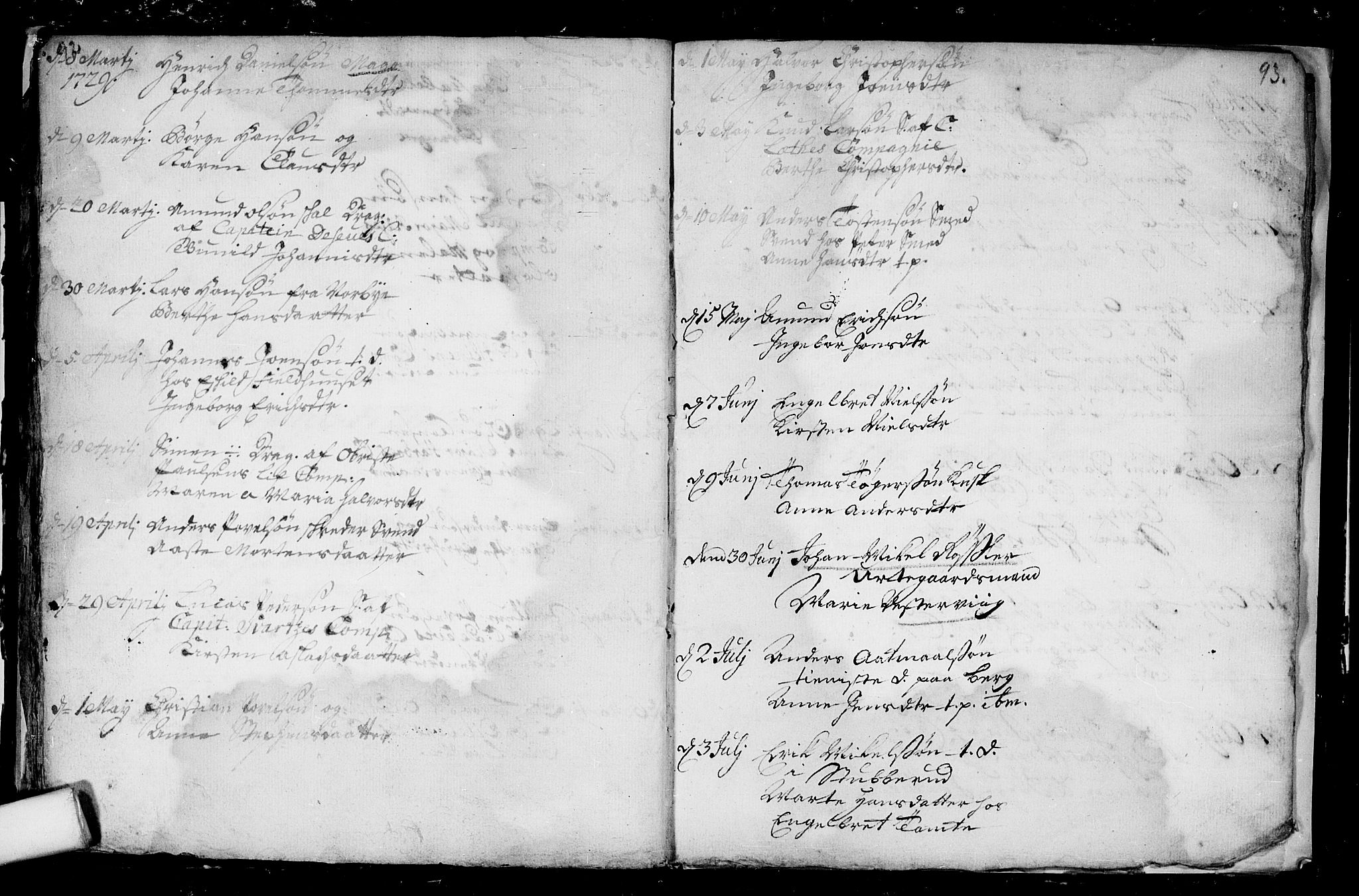 Aker prestekontor kirkebøker, SAO/A-10861/F/L0003: Parish register (official) no. 3, 1723-1731, p. 92-93