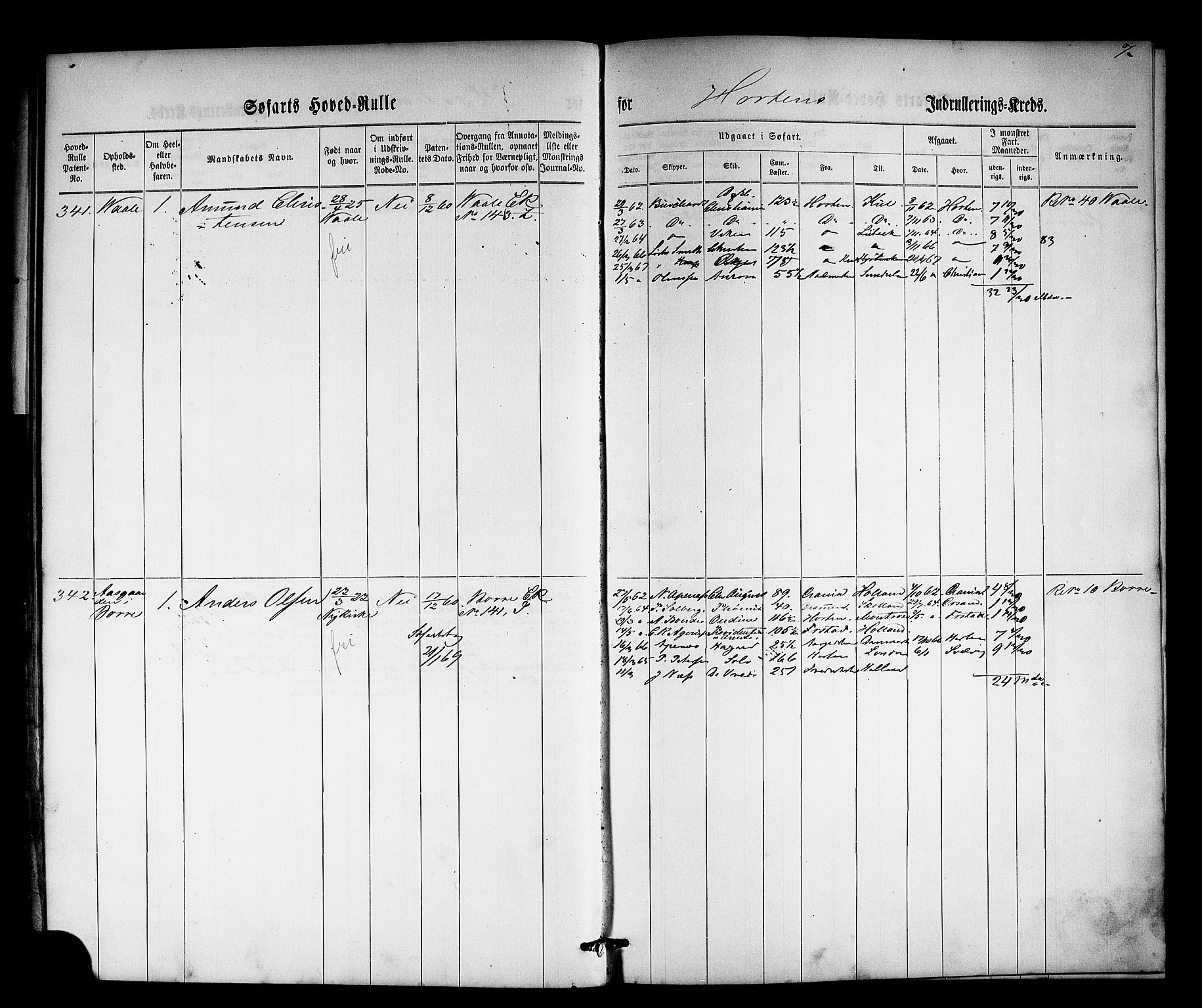 Horten innrulleringskontor, SAKO/A-785/F/Fc/L0002: Hovedrulle, 1861-1868, p. 26