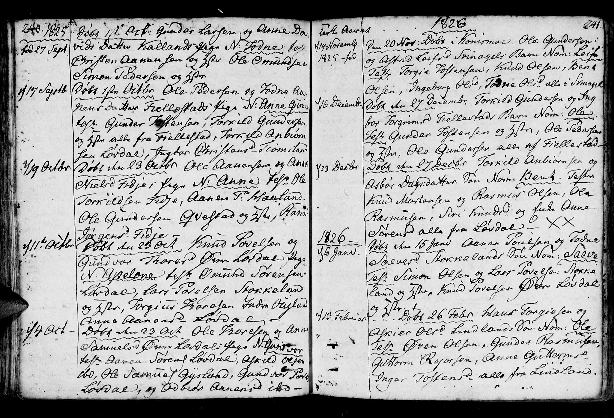 Holum sokneprestkontor, AV/SAK-1111-0022/F/Fa/Fab/L0004: Parish register (official) no. A 4, 1774-1847, p. 240-241