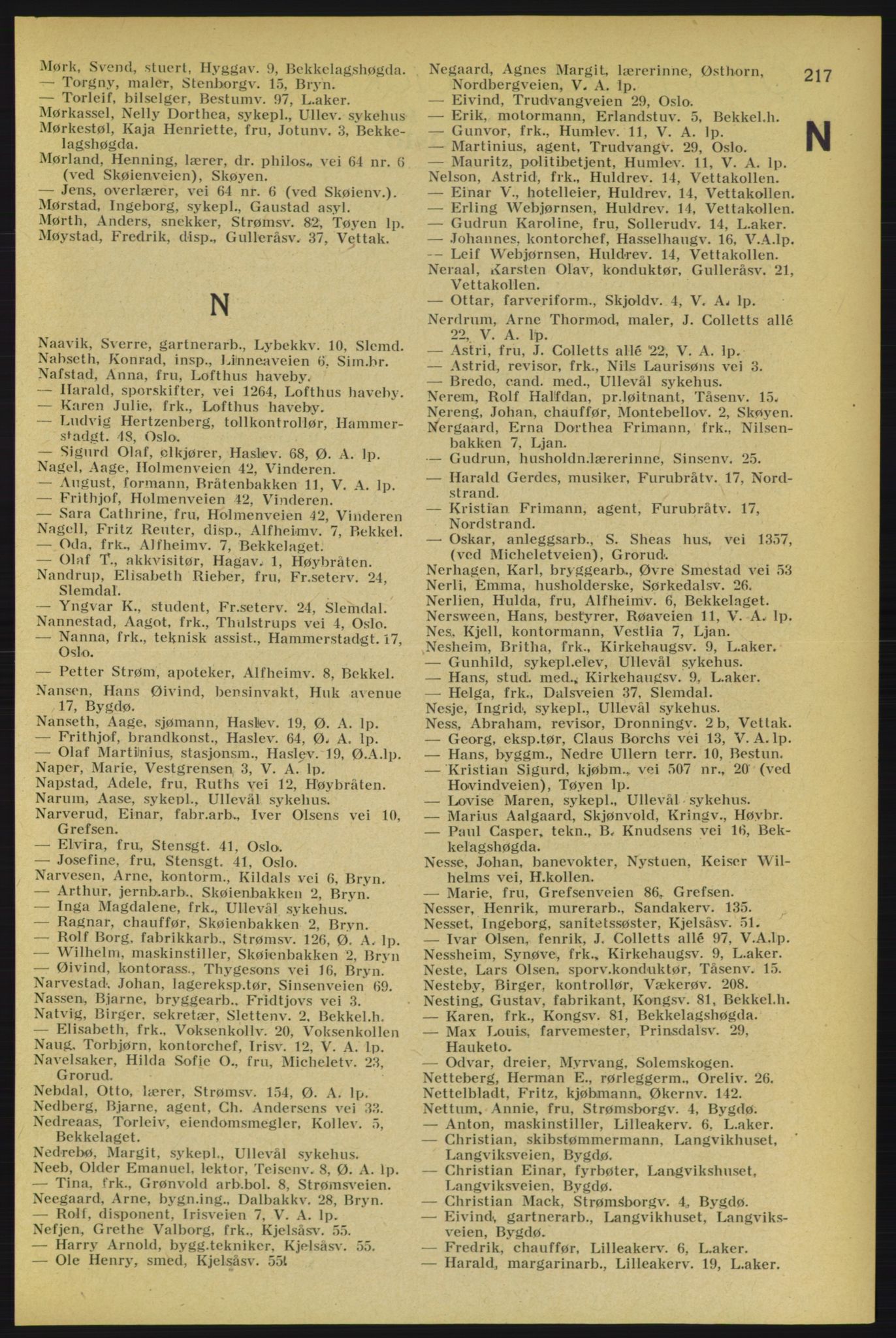 Aker adressebok/adressekalender, PUBL/001/A/005: Aker adressebok, 1934-1935, p. 217