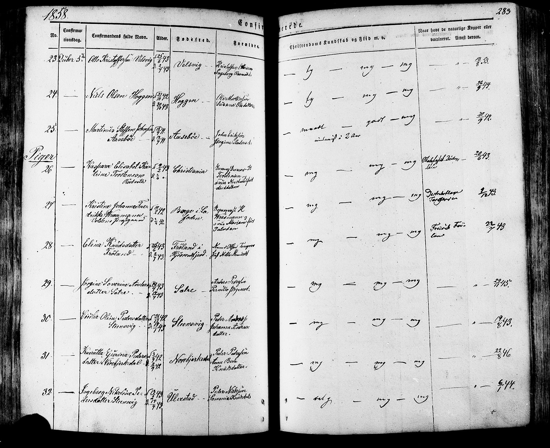 Ministerialprotokoller, klokkerbøker og fødselsregistre - Møre og Romsdal, SAT/A-1454/511/L0140: Parish register (official) no. 511A07, 1851-1878, p. 283