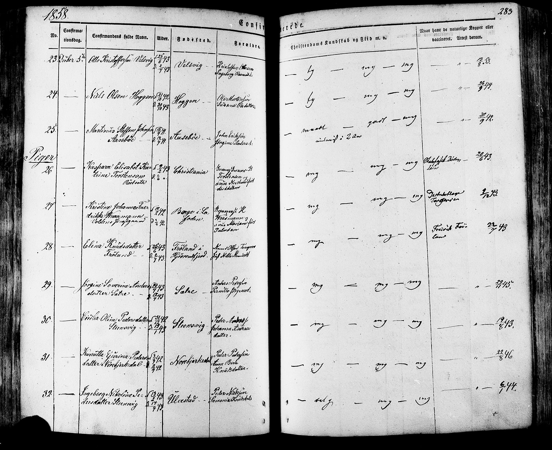 Ministerialprotokoller, klokkerbøker og fødselsregistre - Møre og Romsdal, AV/SAT-A-1454/511/L0140: Parish register (official) no. 511A07, 1851-1878, p. 283