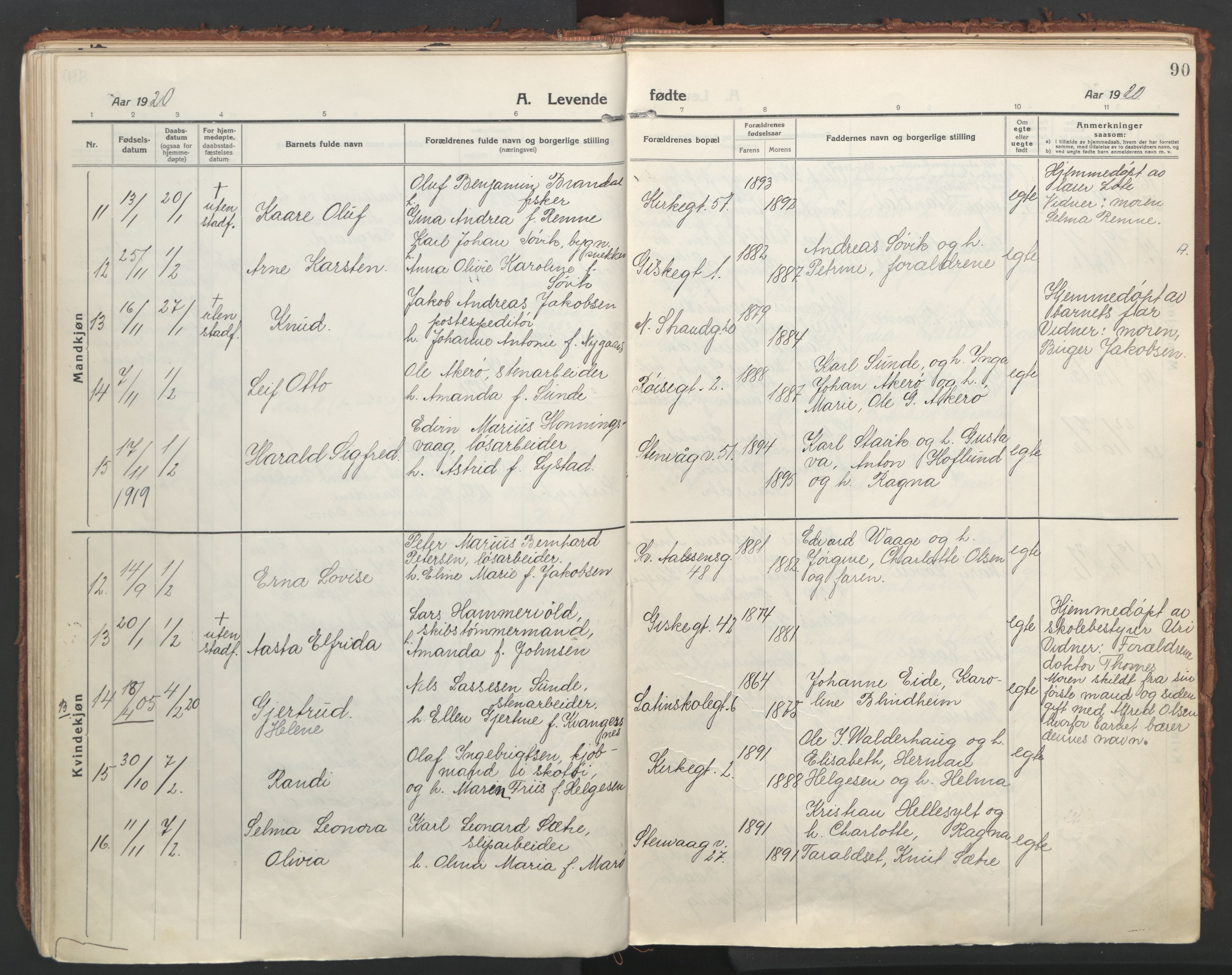 Ministerialprotokoller, klokkerbøker og fødselsregistre - Møre og Romsdal, AV/SAT-A-1454/529/L0462: Parish register (official) no. 529A12, 1917-1924, p. 90