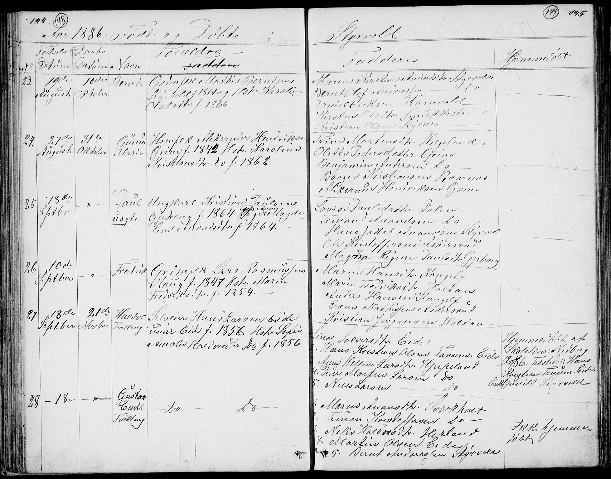 Lardal kirkebøker, AV/SAKO-A-350/G/Gc/L0001: Parish register (copy) no. III 1, 1859-1893, p. 144-145