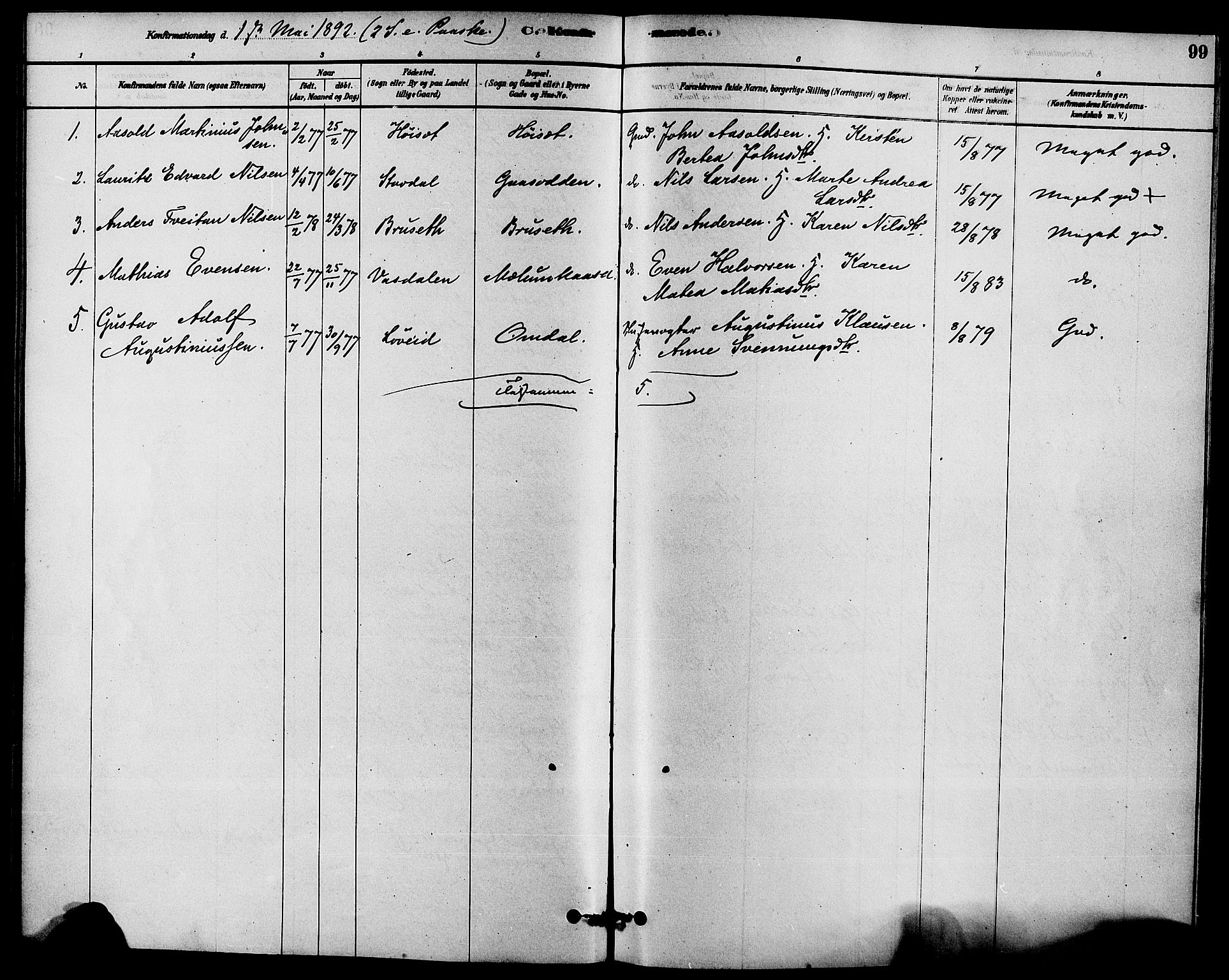 Solum kirkebøker, AV/SAKO-A-306/F/Fb/L0001: Parish register (official) no. II 1, 1877-1892, p. 99