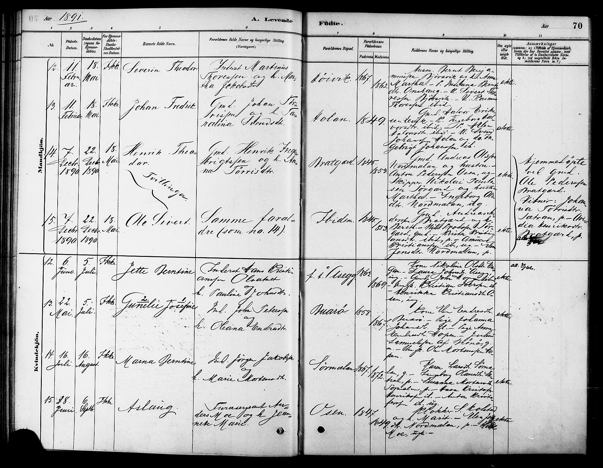 Ministerialprotokoller, klokkerbøker og fødselsregistre - Sør-Trøndelag, AV/SAT-A-1456/658/L0722: Parish register (official) no. 658A01, 1879-1896, p. 70