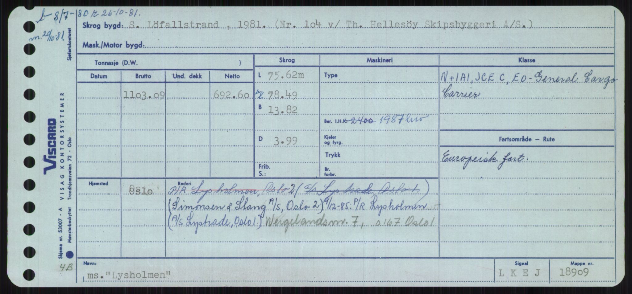 Sjøfartsdirektoratet med forløpere, Skipsmålingen, RA/S-1627/H/Ha/L0003/0002: Fartøy, Hilm-Mar / Fartøy, Kom-Mar, p. 751