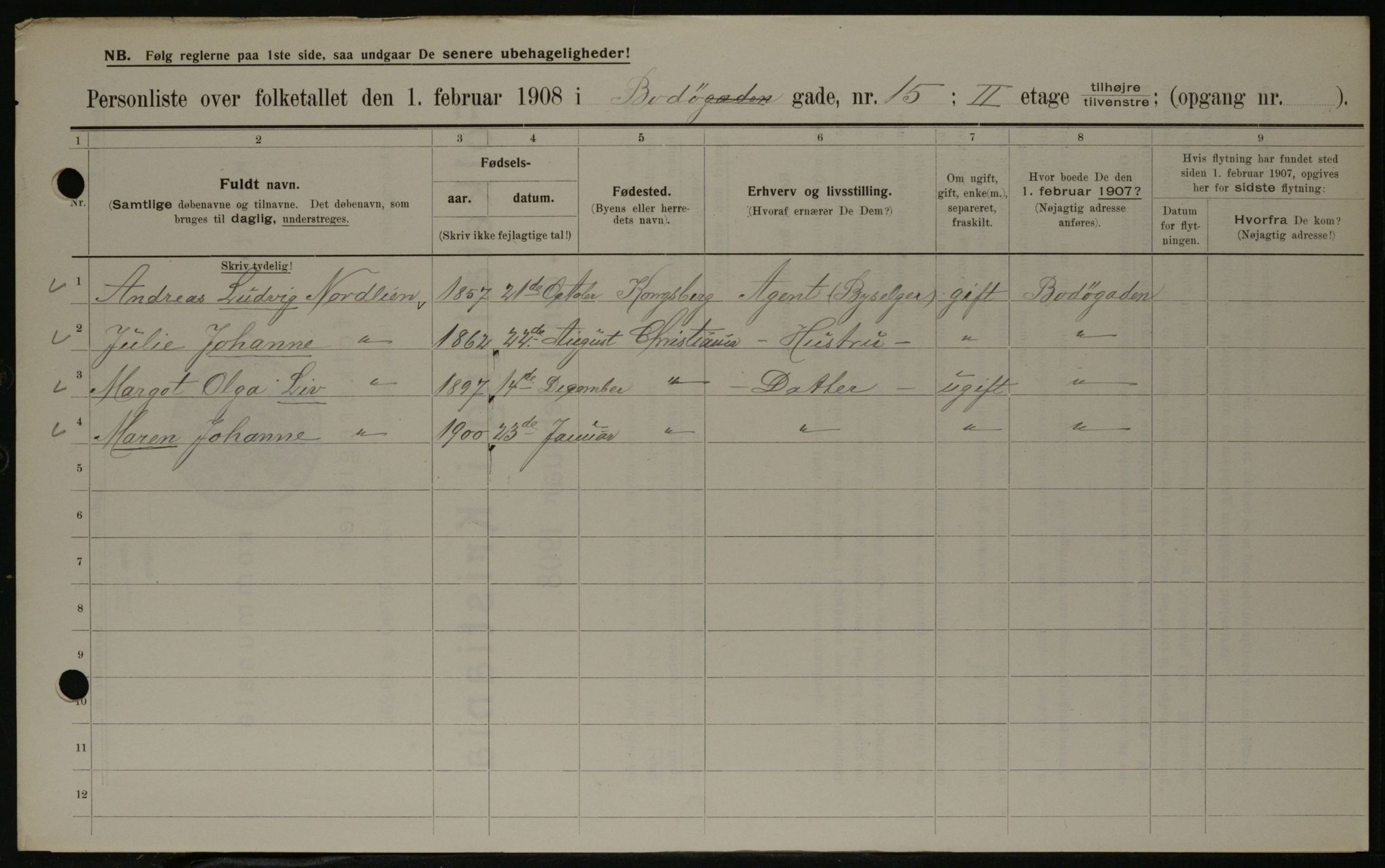 OBA, Municipal Census 1908 for Kristiania, 1908, p. 6603