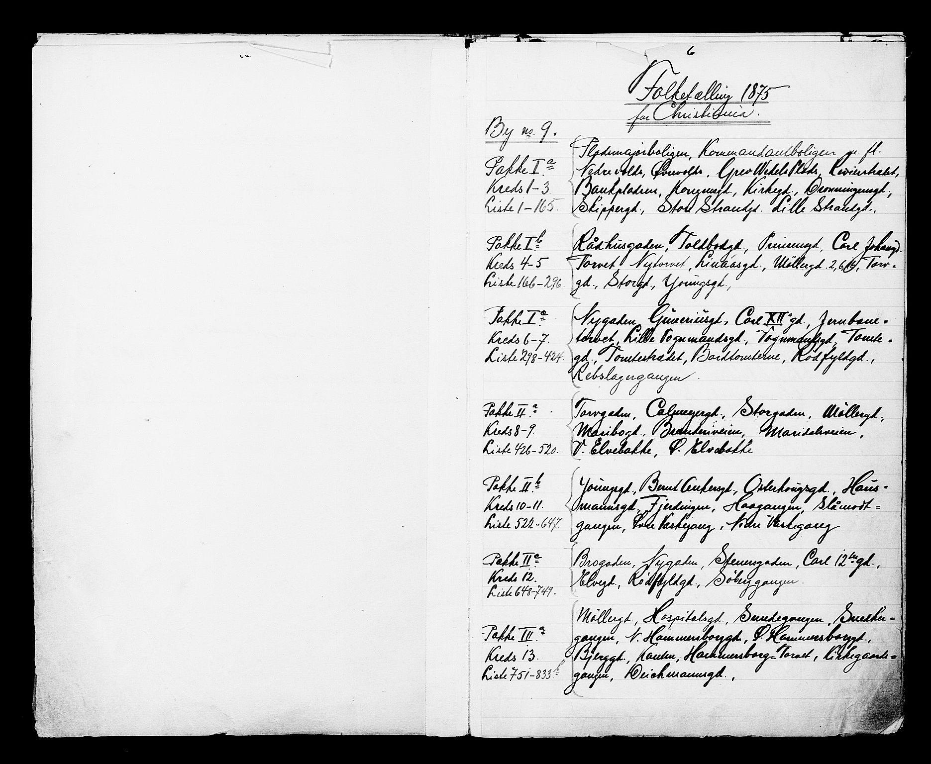 RA, 1875 census for 0301 Kristiania, 1875, p. 1