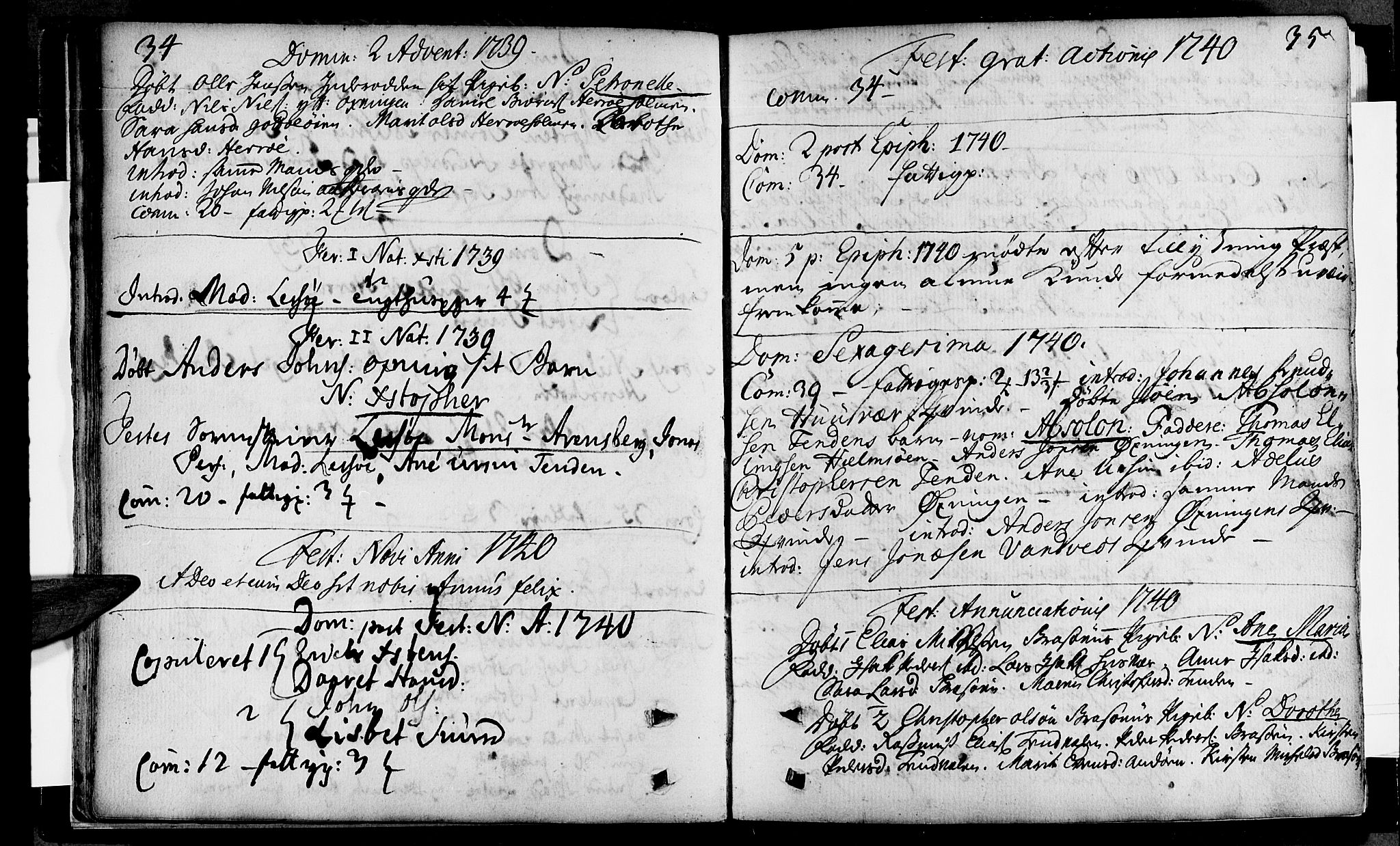 Ministerialprotokoller, klokkerbøker og fødselsregistre - Nordland, SAT/A-1459/834/L0504: Parish register (official) no. 834A02, 1737-1740, p. 34-35
