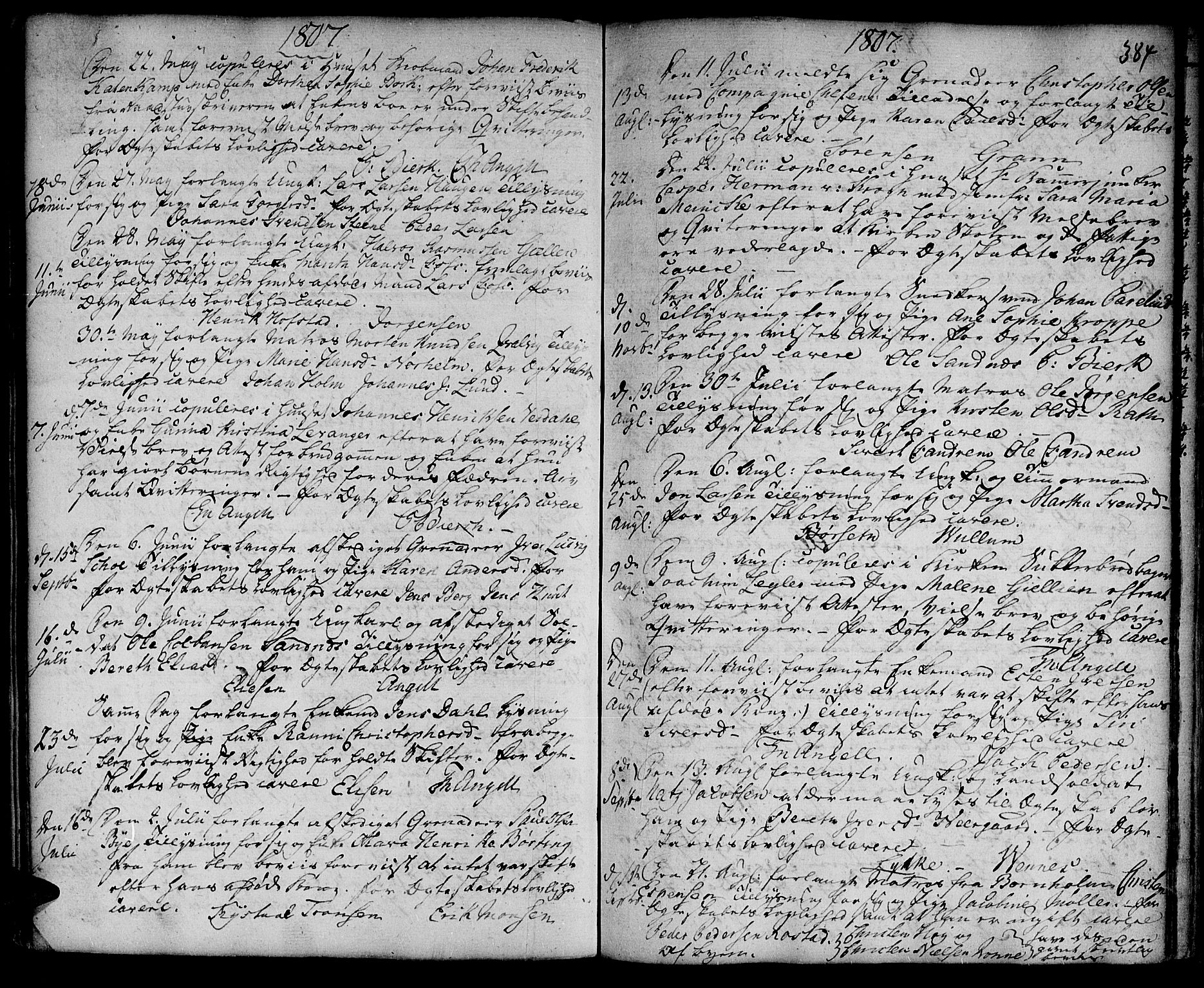 Ministerialprotokoller, klokkerbøker og fødselsregistre - Sør-Trøndelag, SAT/A-1456/601/L0038: Parish register (official) no. 601A06, 1766-1877, p. 384
