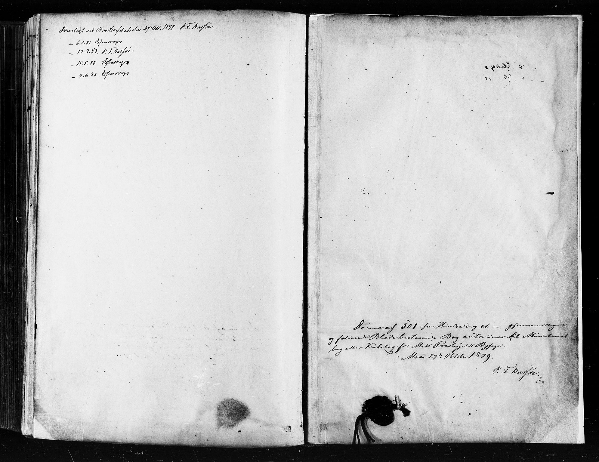 Moss prestekontor Kirkebøker, SAO/A-2003/F/Fb/L0001: Parish register (official) no. II 1, 1878-1886