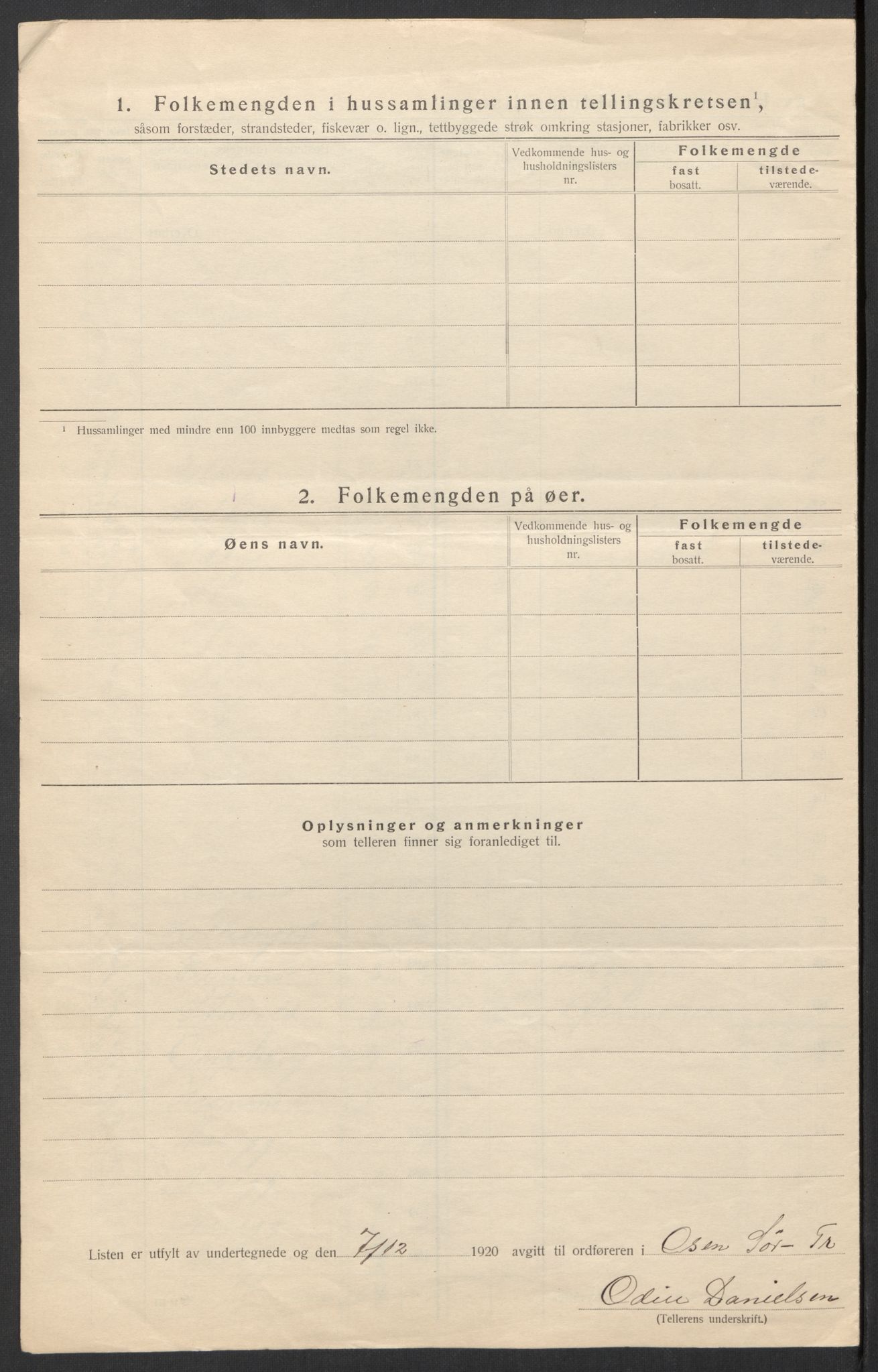 SAT, 1920 census for Osen, 1920, p. 27