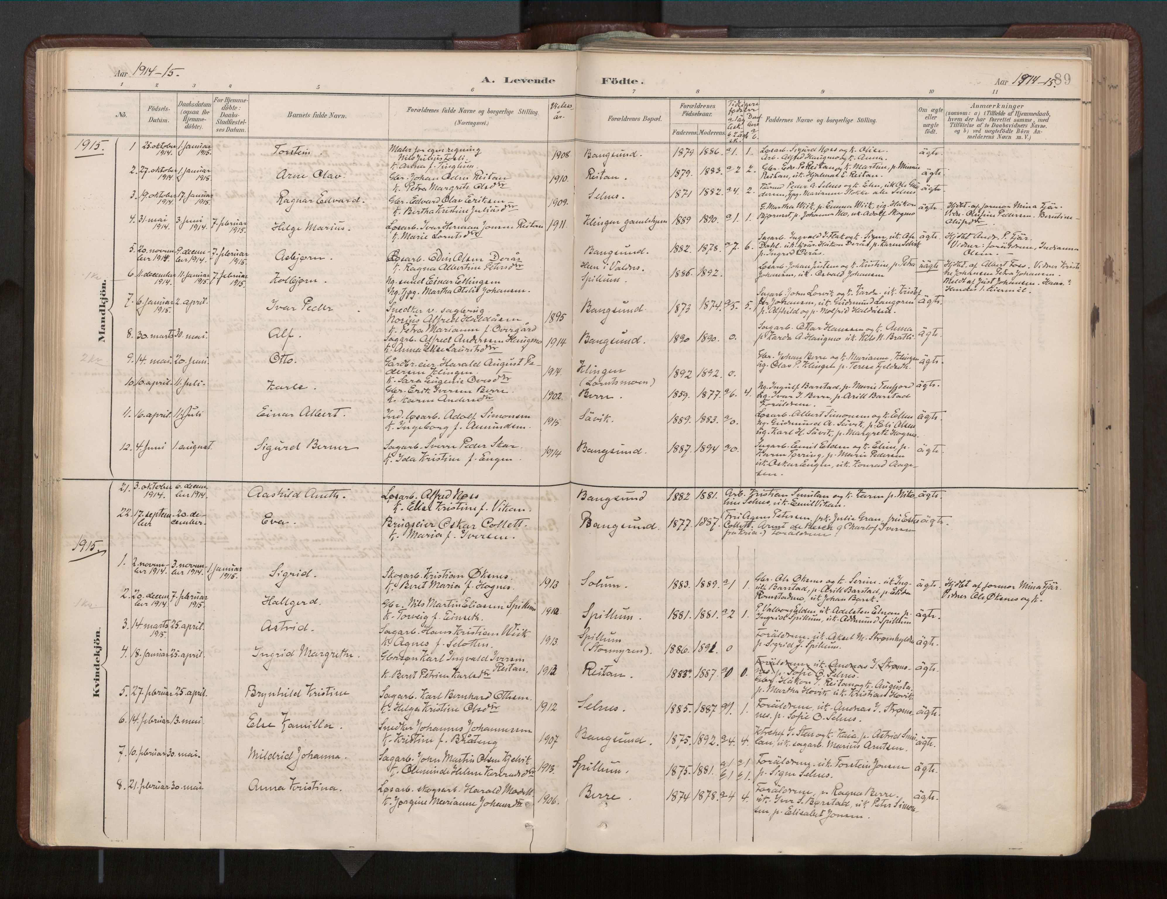Ministerialprotokoller, klokkerbøker og fødselsregistre - Nord-Trøndelag, SAT/A-1458/770/L0589: Parish register (official) no. 770A03, 1887-1929, p. 89