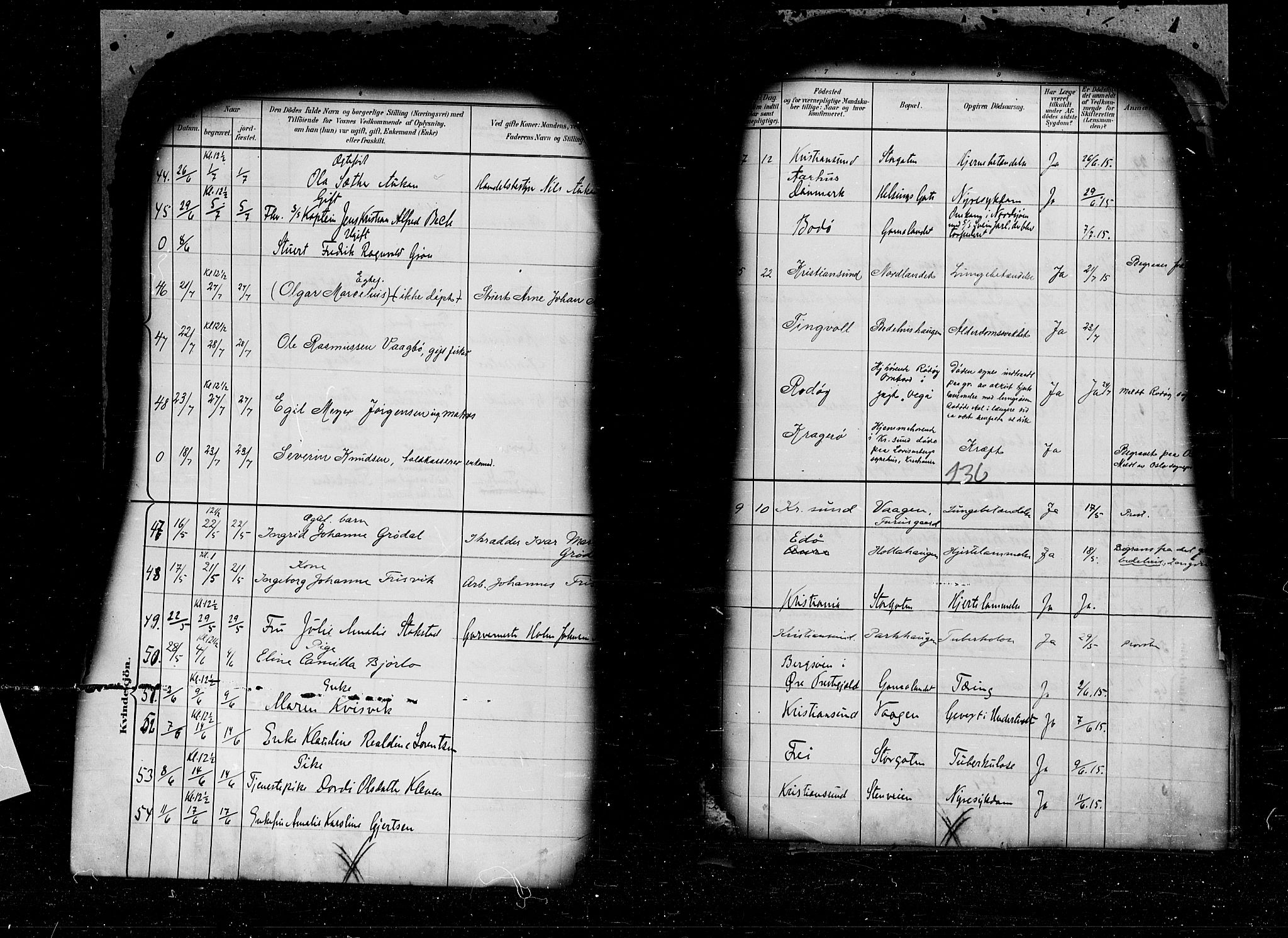 Kristiansund sokneprestkontor, AV/SAT-A-1068/1/I/I1: Parish register (official) no. 6e, 1901-1916, p. 136