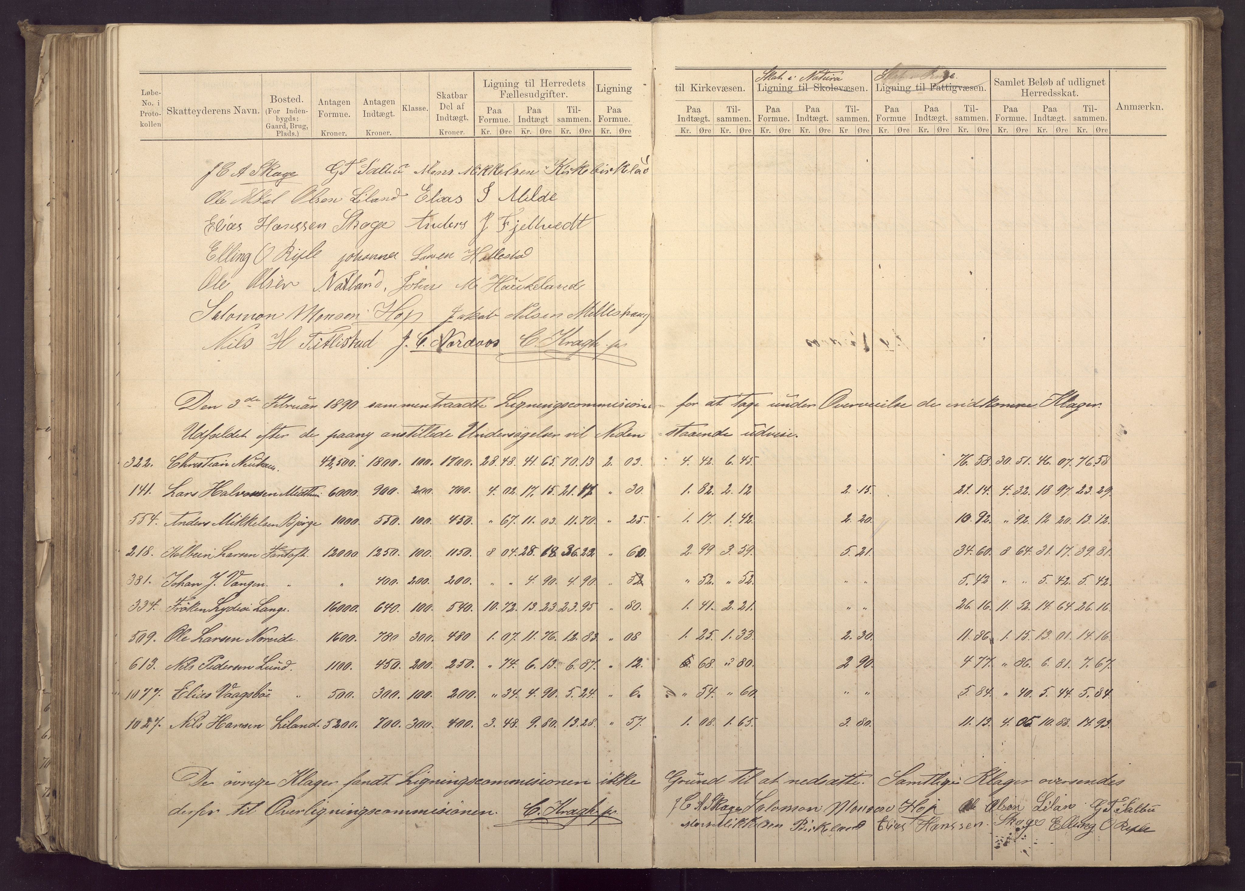 Fana kommune. Herredskassereren, BBA/A-0504/J/Jc/L0003: Ligningsprotokoll for Fana herred;, 1883-1891, p. 349