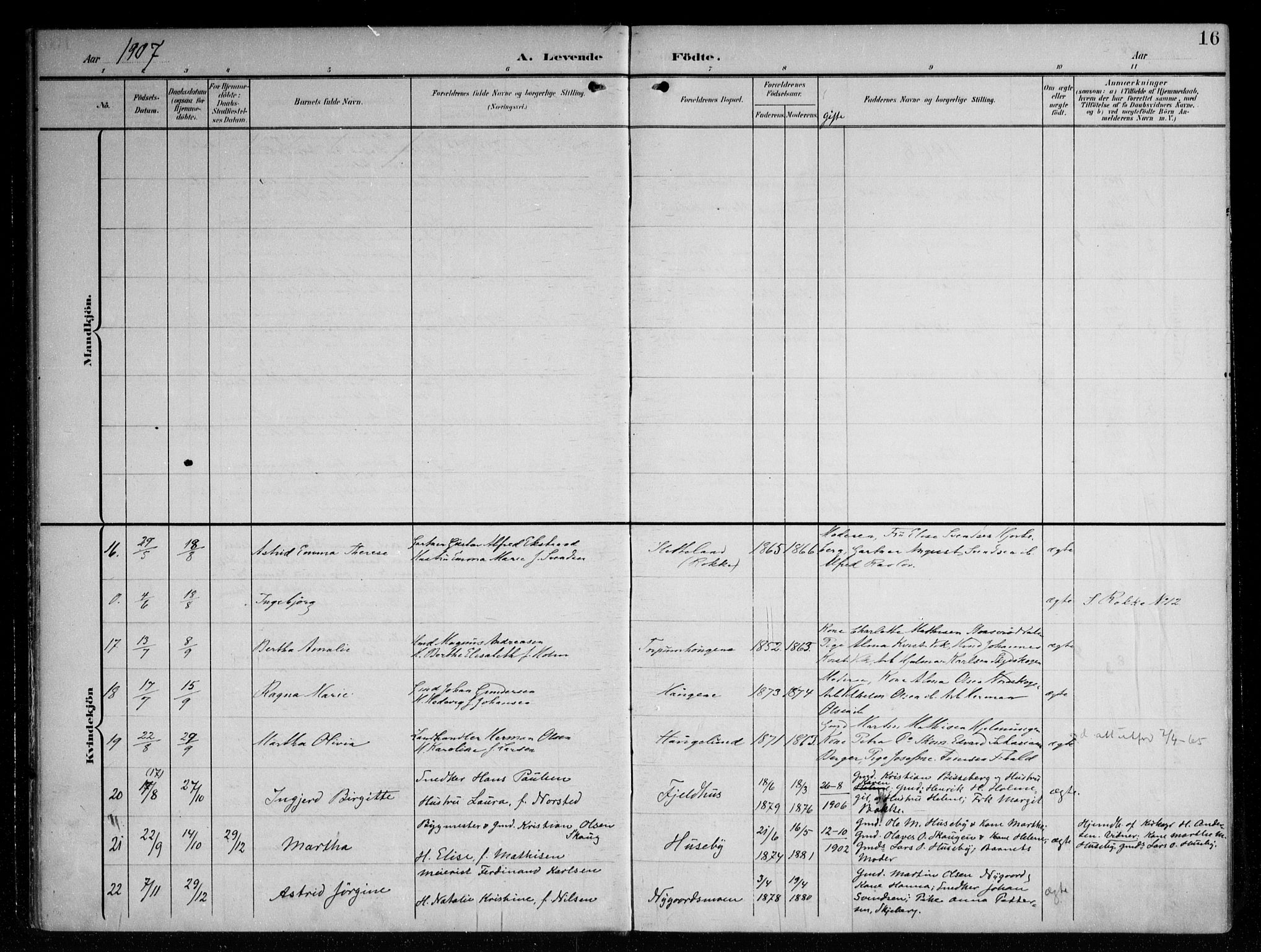 Berg prestekontor Kirkebøker, AV/SAO-A-10902/F/Fa/L0008: Parish register (official) no. I 8, 1902-1920, p. 16