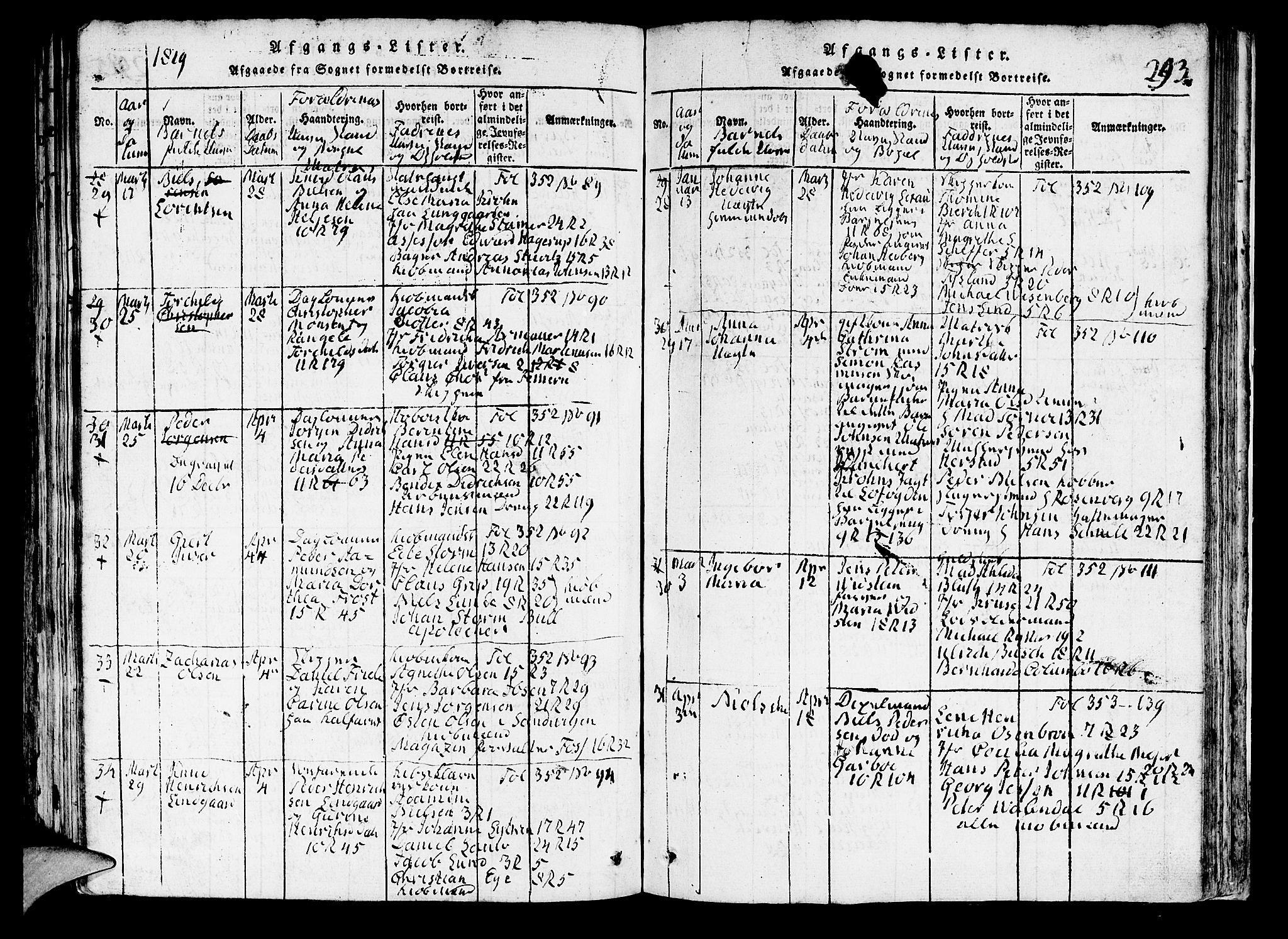 Domkirken sokneprestembete, AV/SAB-A-74801/H/Hab/L0001: Parish register (copy) no. A 1, 1816-1821, p. 293