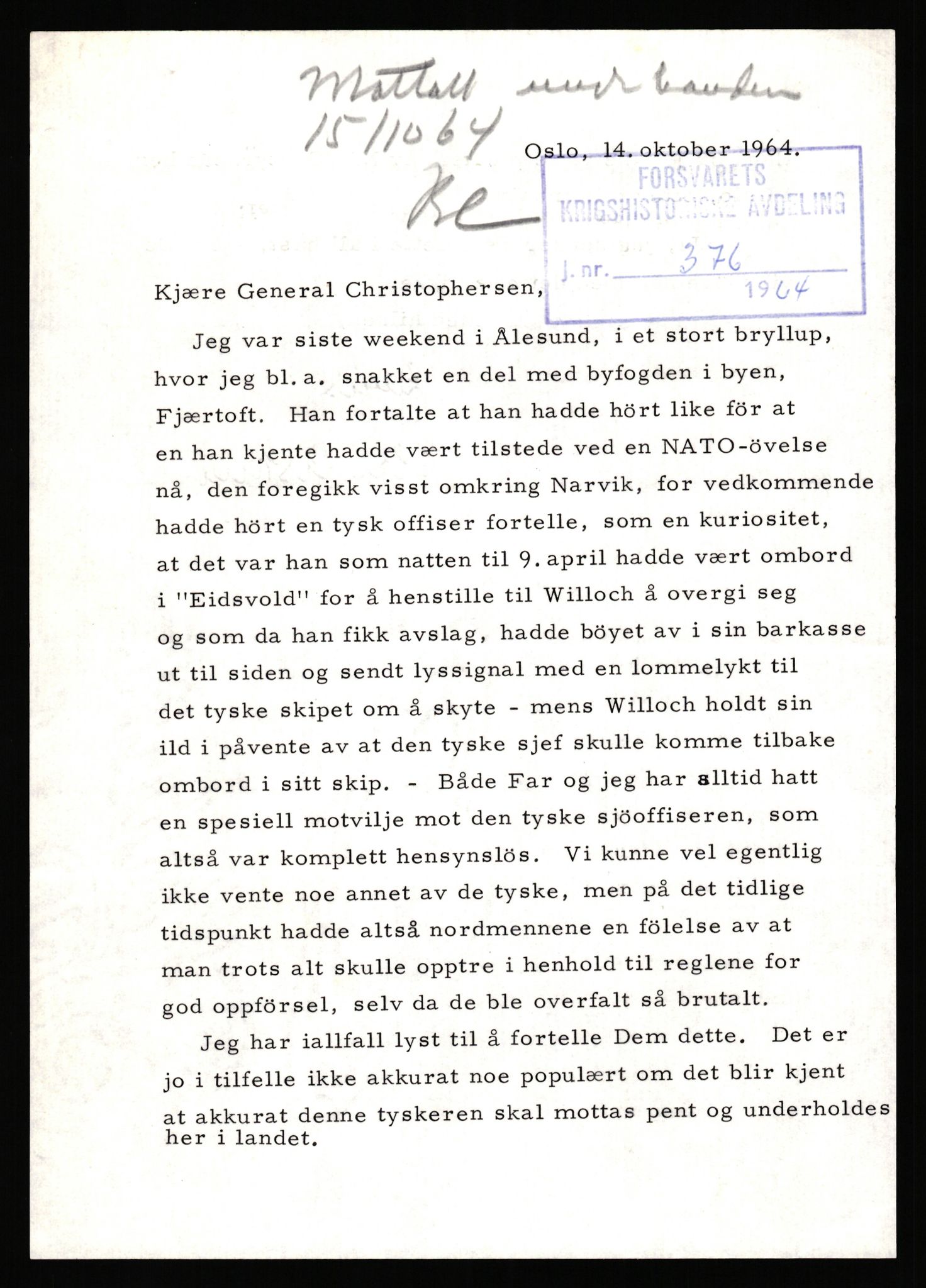 Forsvaret, Forsvarets krigshistoriske avdeling, AV/RA-RAFA-2017/Y/Yb/L0141: II-C-11-620  -  6. Divisjon: IR 15, 1940-1948, p. 290